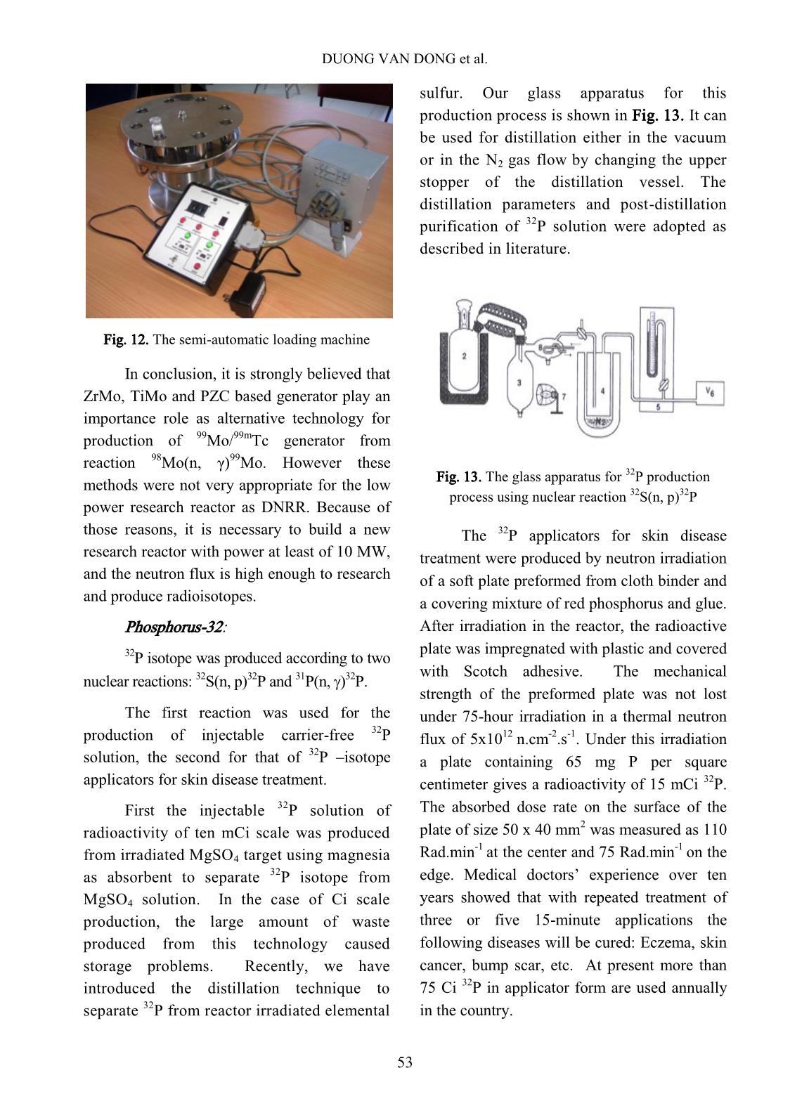 Production of radioisotopes and radiopharmaceuticals at the Dalat nuclear research reactor trang 8