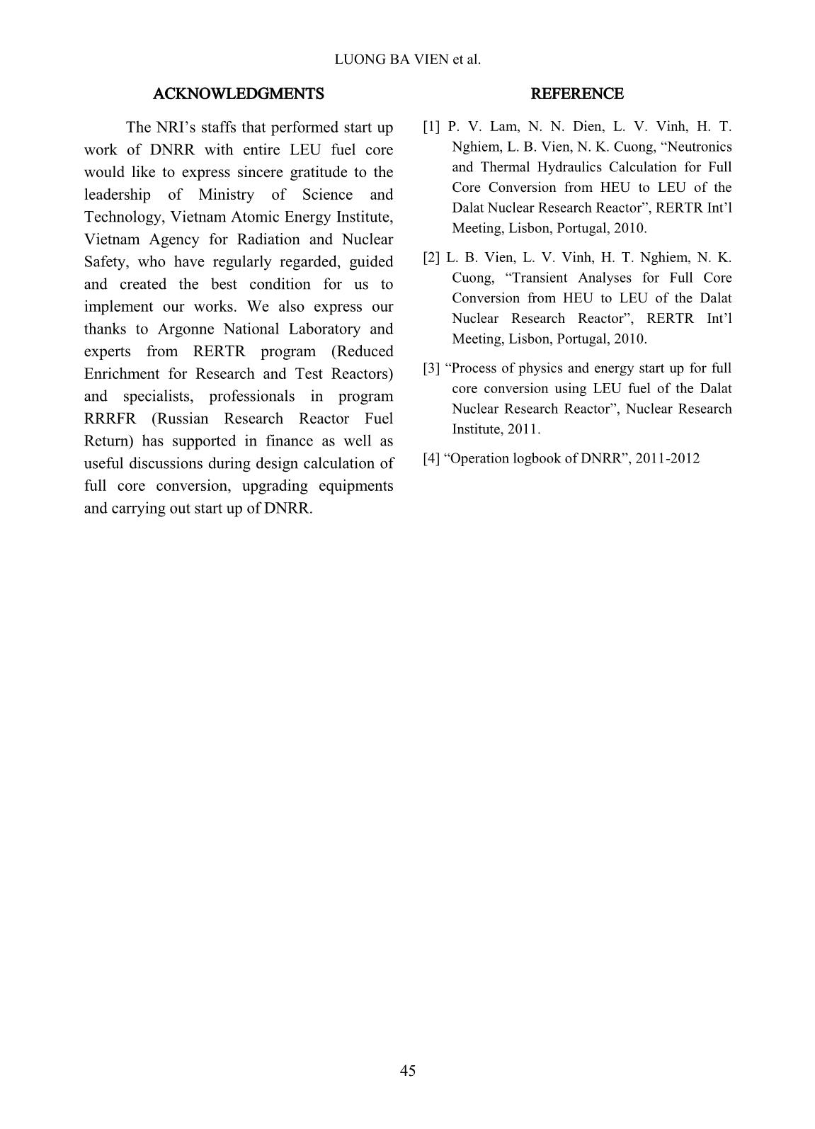 Some main results of commissioning of the Dalat research reactor with low enriched fuel trang 10