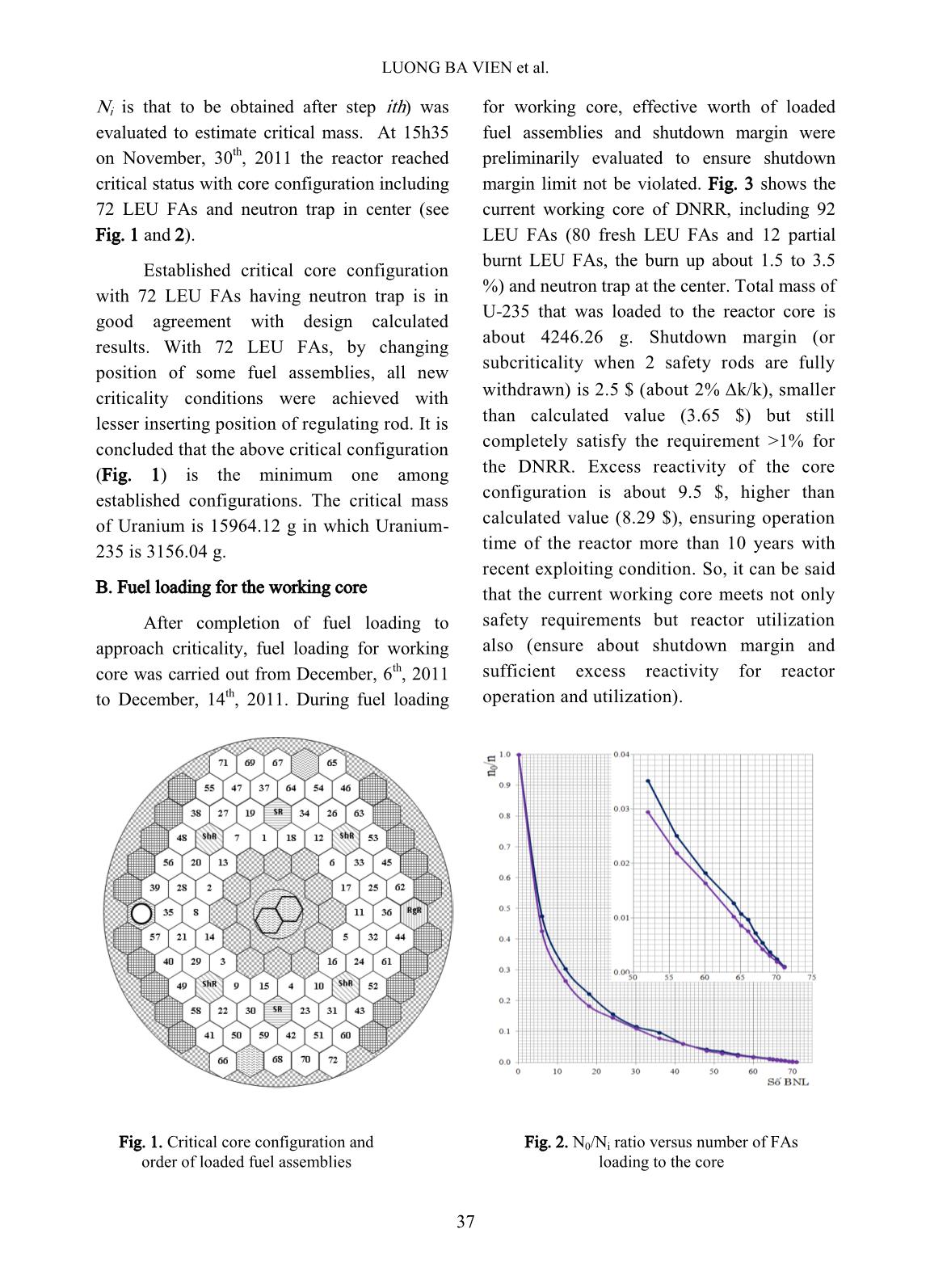 Some main results of commissioning of the Dalat research reactor with low enriched fuel trang 2