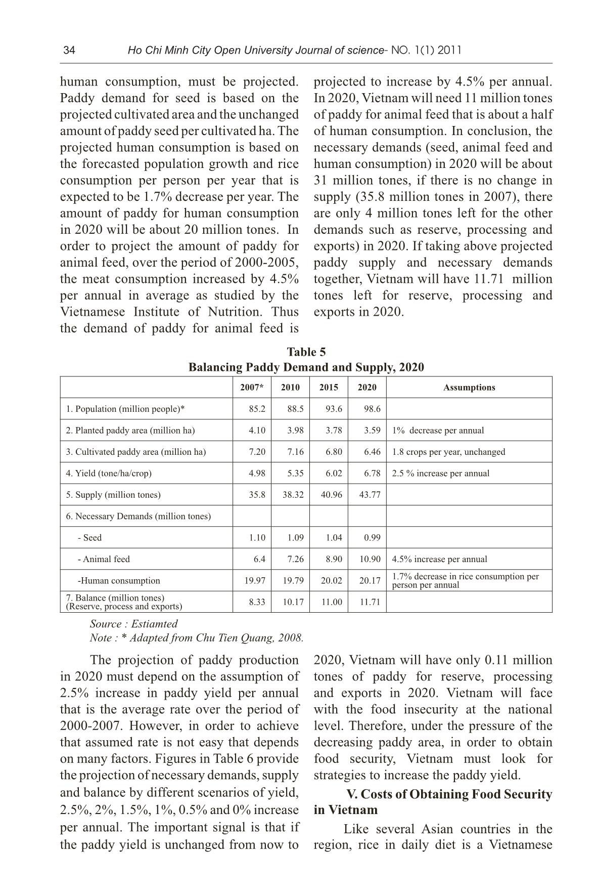 The costs of obtaining food security in Vietnam trang 8