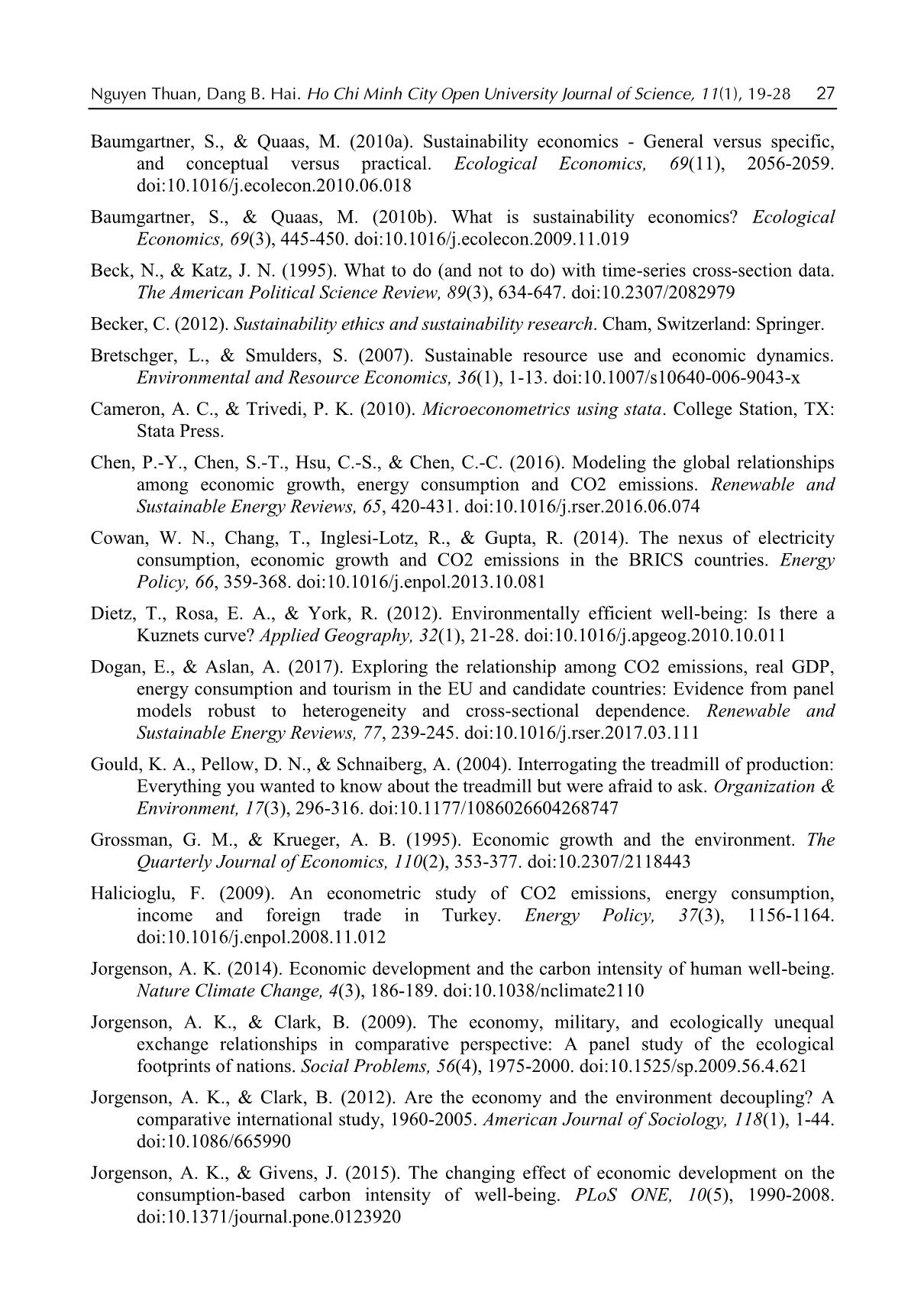 The impact of energy consumption on Carbon Intensity of Human Well-Being (CIWB) trang 9