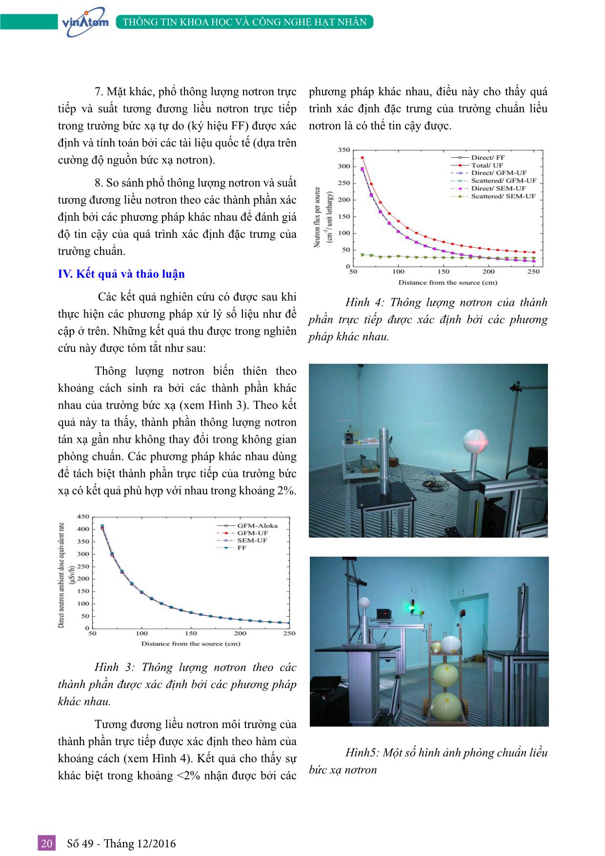 Thiết lập trường chuẩn liều nơtron tại Viện Khoa học và Kỹ thuật hạt nhân trang 4
