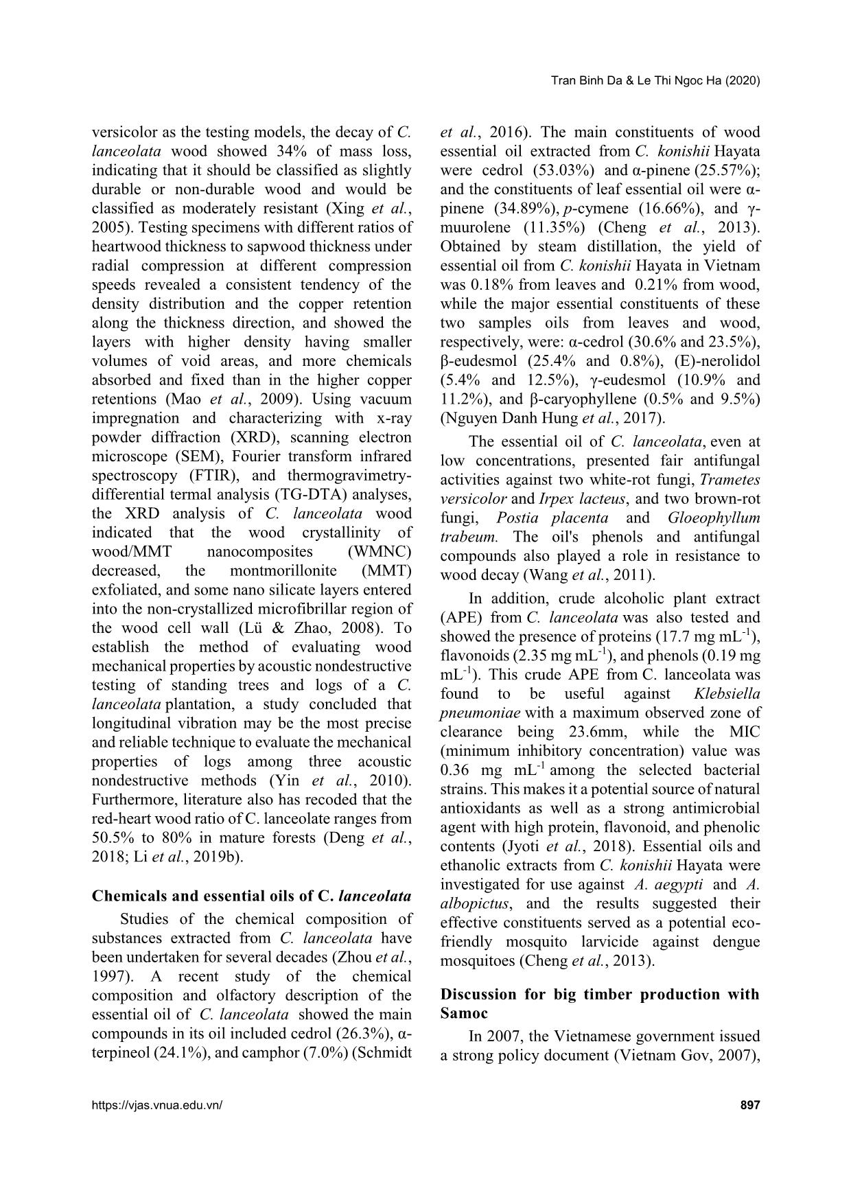 A review of cunninghamia lanceolata (Lamb.) Hook: A recent update and potential application in Vietnam trang 6