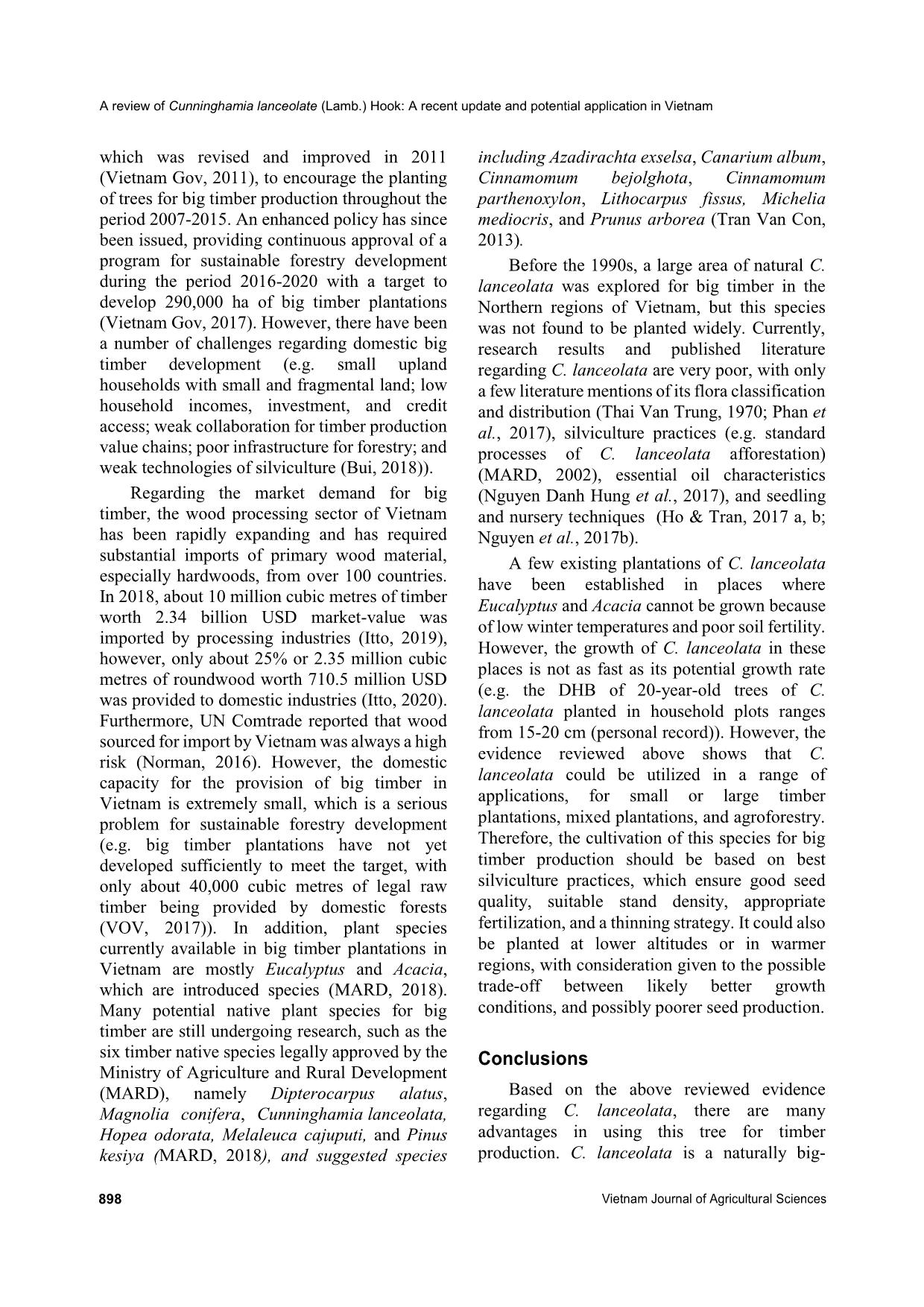 A review of cunninghamia lanceolata (Lamb.) Hook: A recent update and potential application in Vietnam trang 7