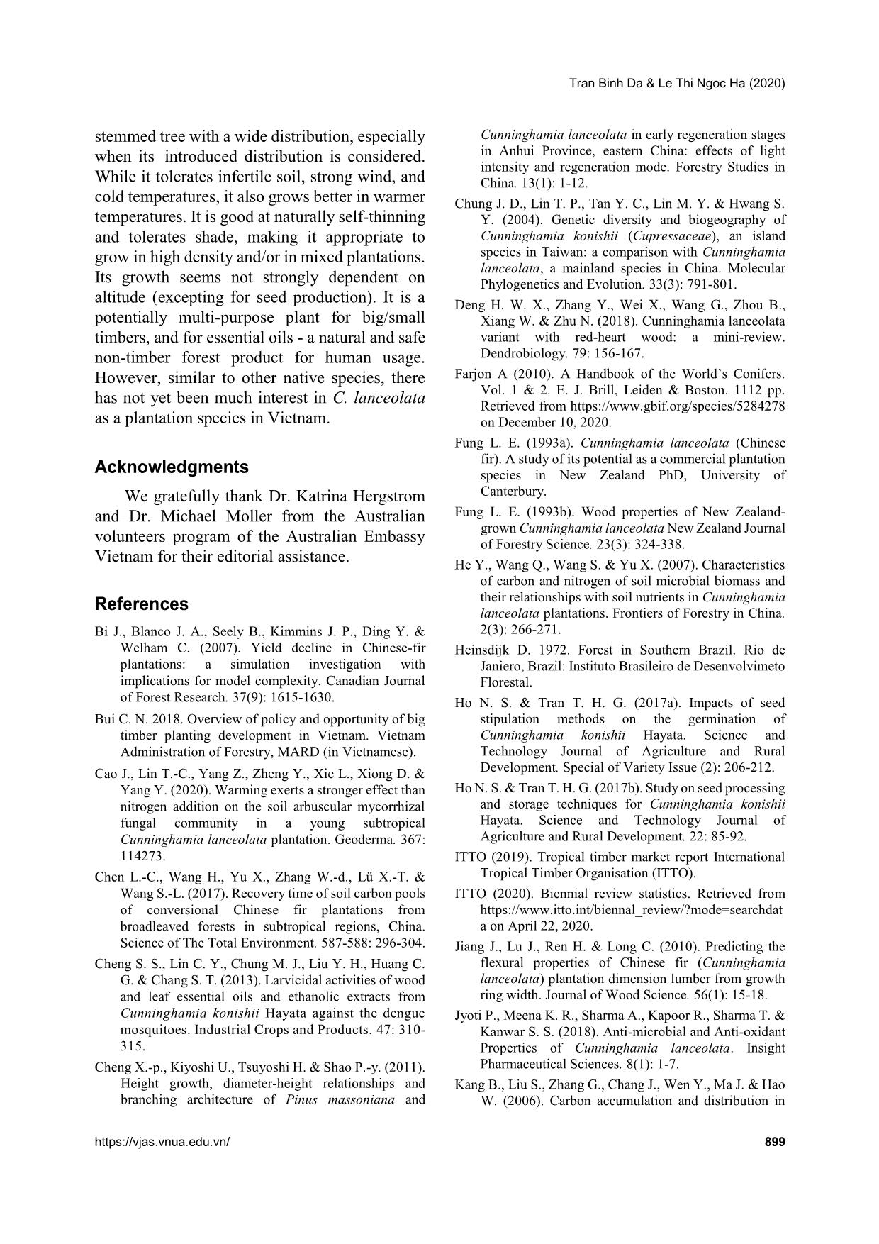 A review of cunninghamia lanceolata (Lamb.) Hook: A recent update and potential application in Vietnam trang 8