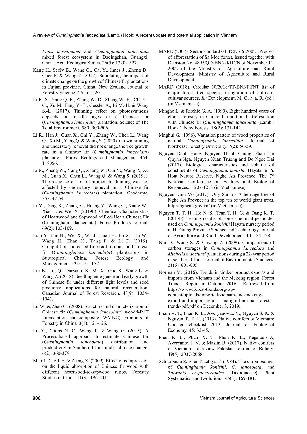 A review of cunninghamia lanceolata (Lamb.) Hook: A recent update and potential application in Vietnam trang 9