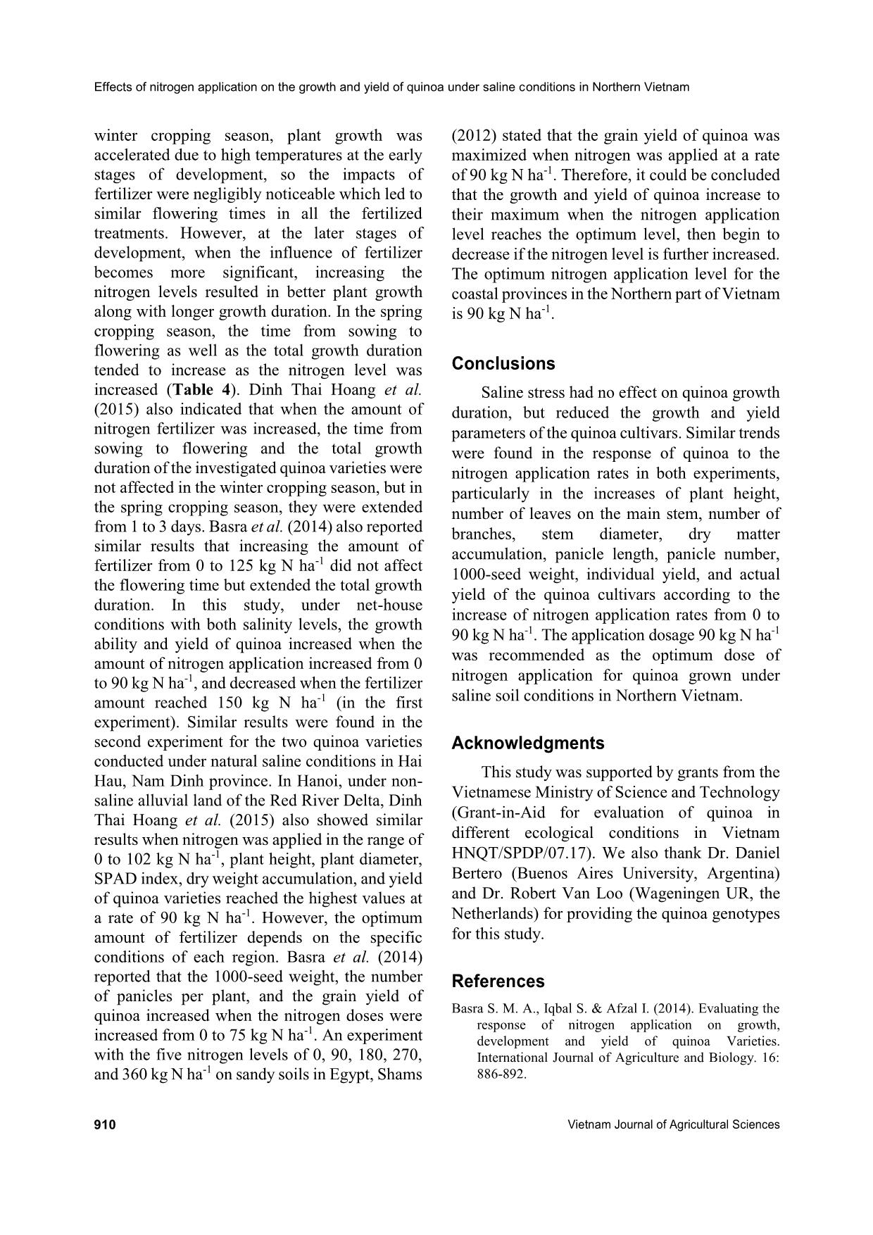 Effects of nitrogen application on the growth and yield of quinoa under saline conditions in Northern Vietnam trang 8