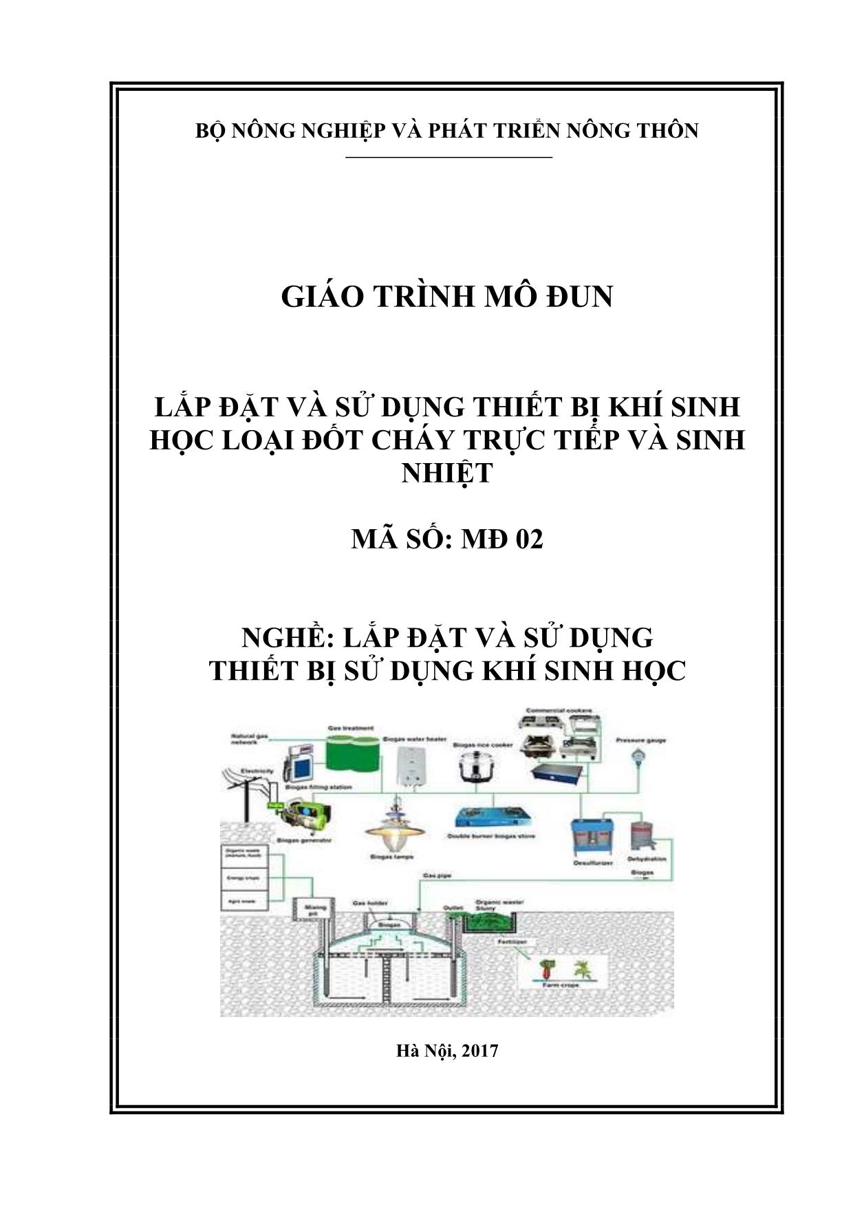 Giáo trình mô đun Lắp đặt và sử dụng thiết bị khí sinh học loại đốt cháy trực tiếp và sinh nhiệt trang 1