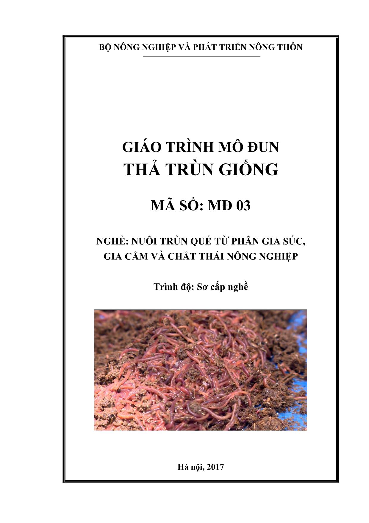 Giáo trình mô đun Thả trùn giống trang 1