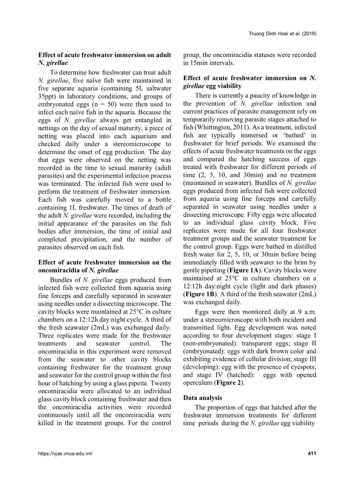 The effects of short freshwater bath treatments on the susceptibility to different stages of neobenedenia girellae infecting barramundi (Lates calcarifer) trang 3