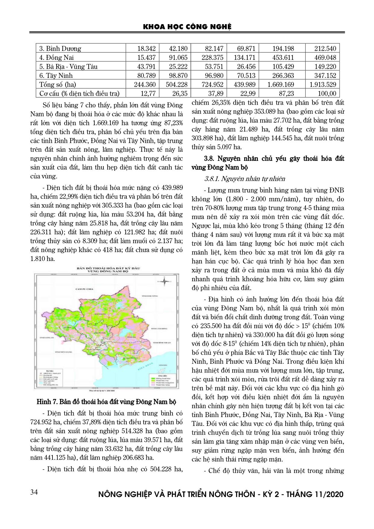 Thực trạng thoái hóa đất vùng Đông Nam Bộ trang 8