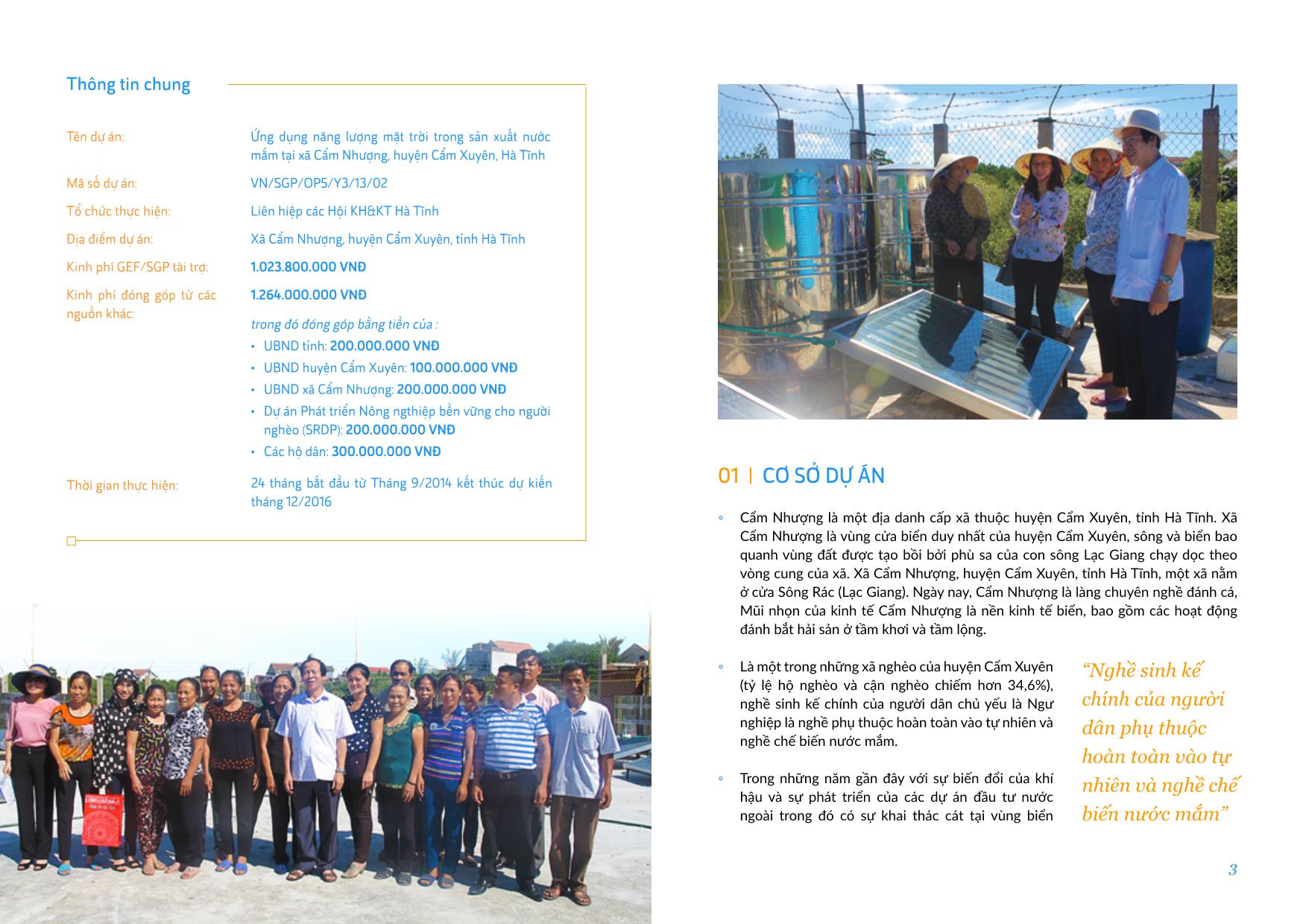 Dự án Ứng dụng năng lượng mặt trời trong sản xuất nước mắm tại xã Cẩm Nhượng, huyện Cẩm Xuyên, Hà Tĩnh trang 2