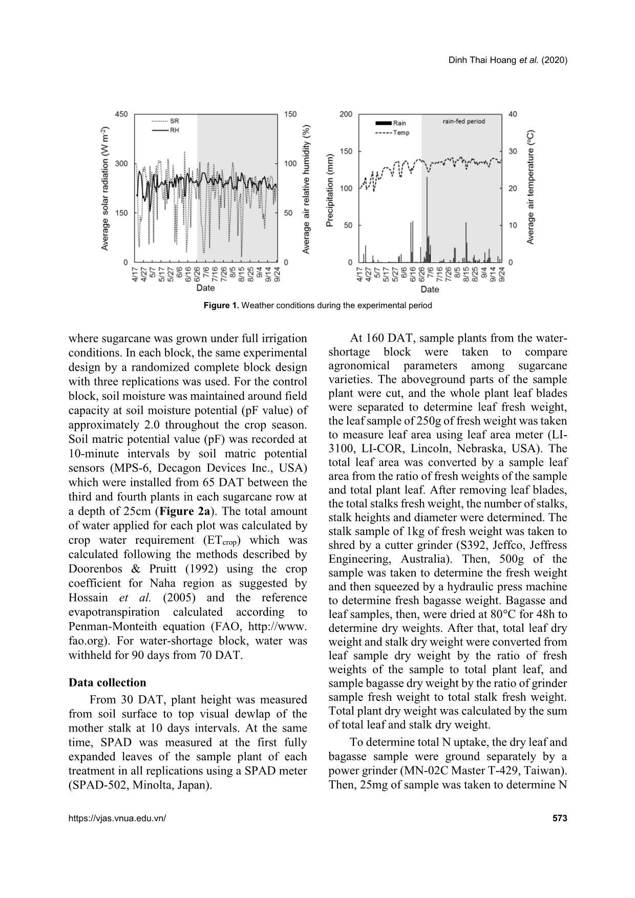 Variations in growth performance and nitrogen uptake of sugarcane cultivars under rain-fed conditions trang 3