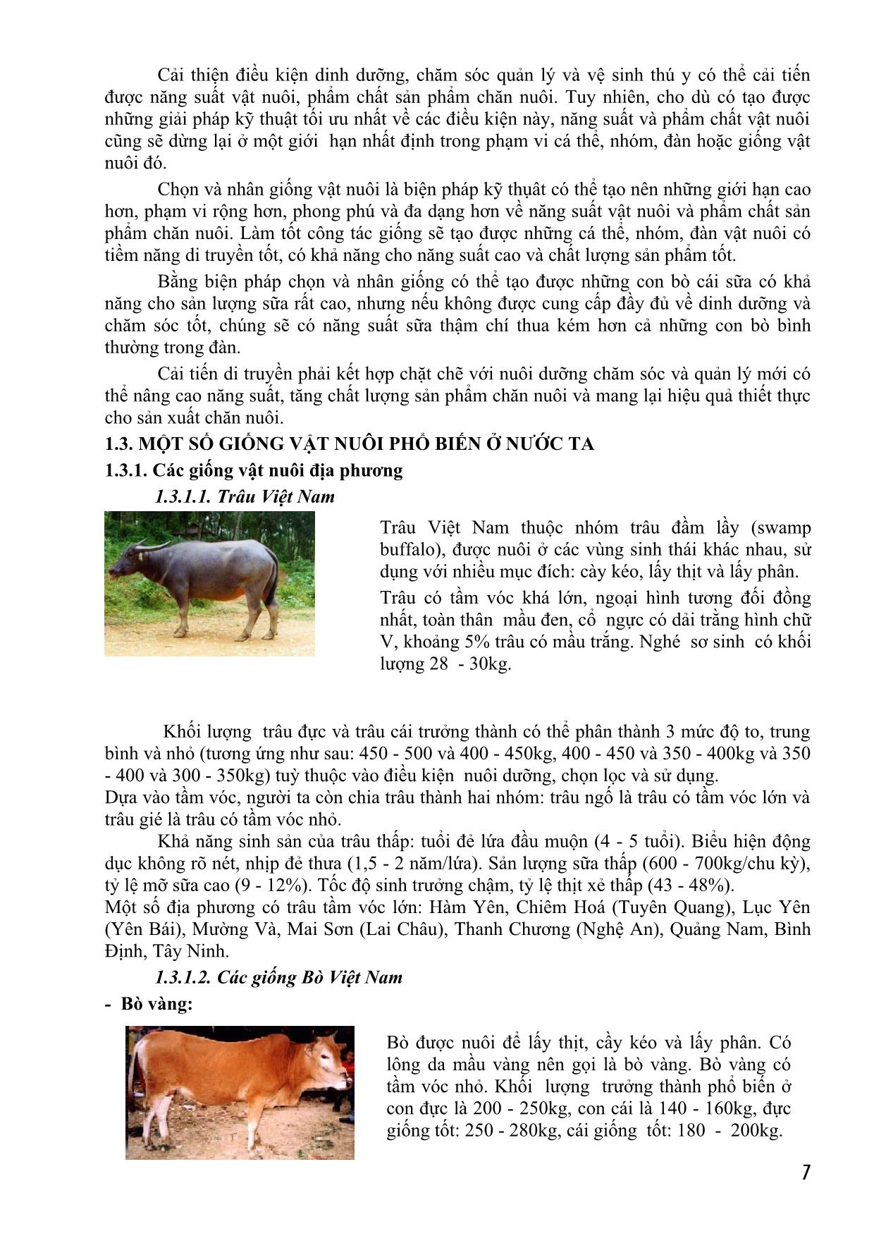 Bài giảng Giống vật nuôi trang 6