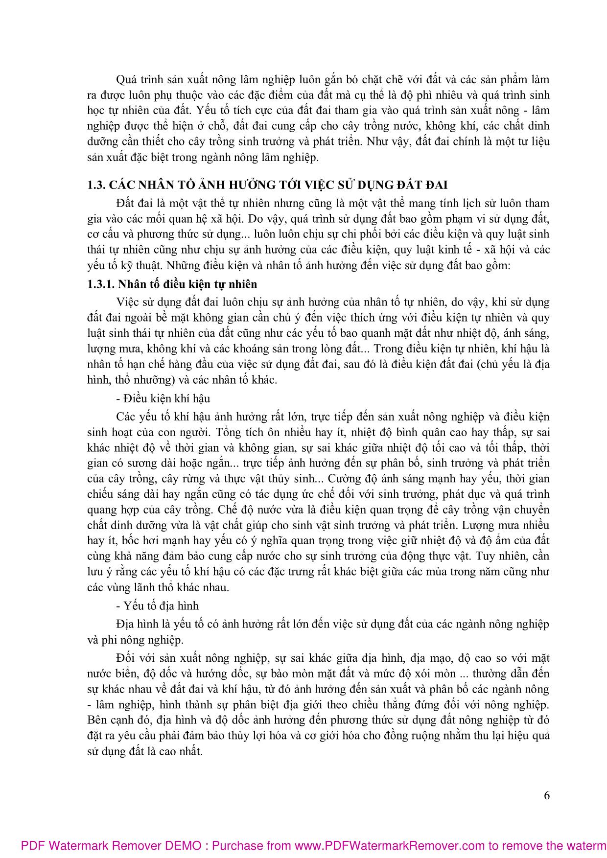 Bài giảng quy hoạch sử dụng đất (Phần 1) - Nguyễn Thị Hải trang 7