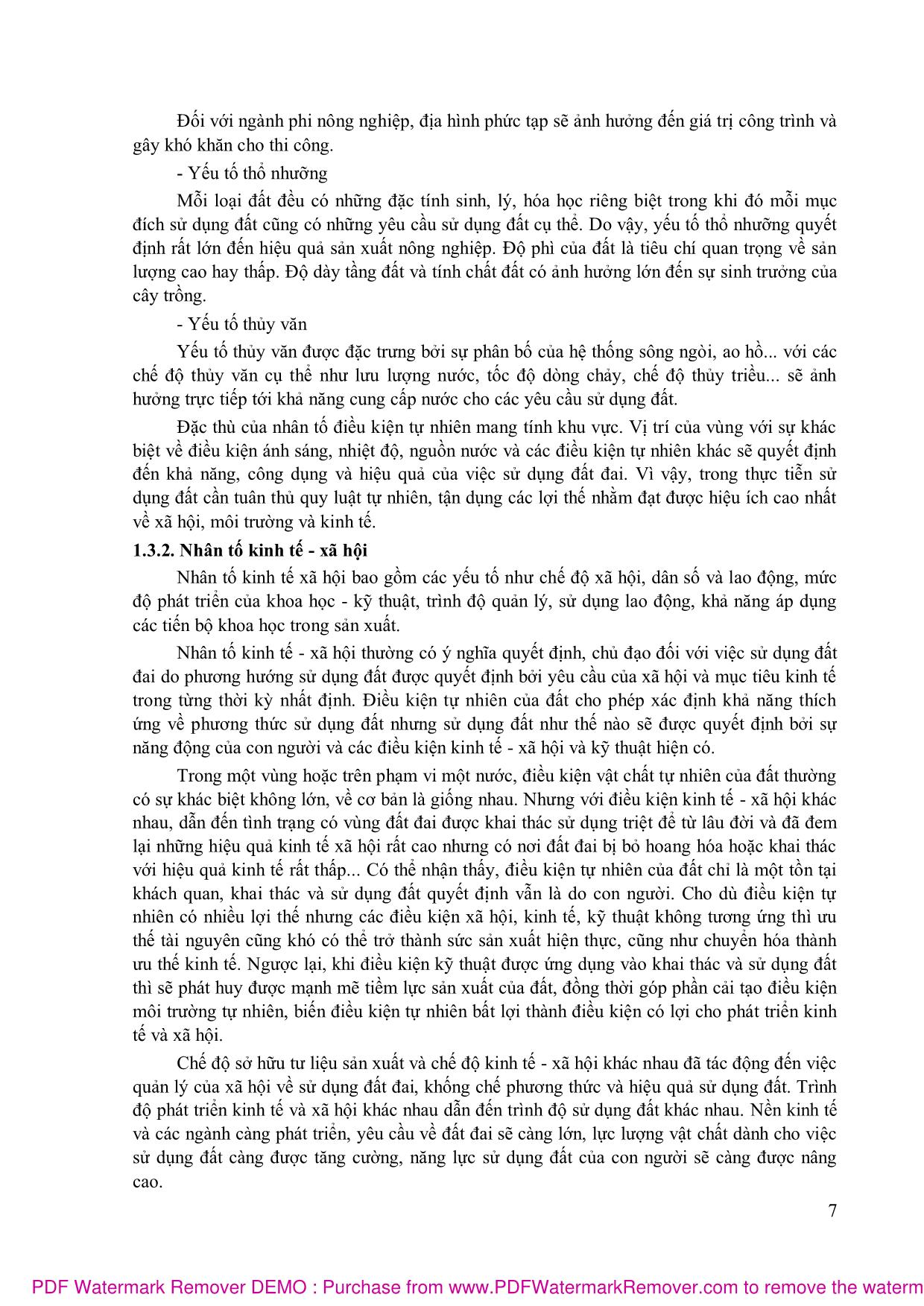 Bài giảng quy hoạch sử dụng đất (Phần 1) - Nguyễn Thị Hải trang 8