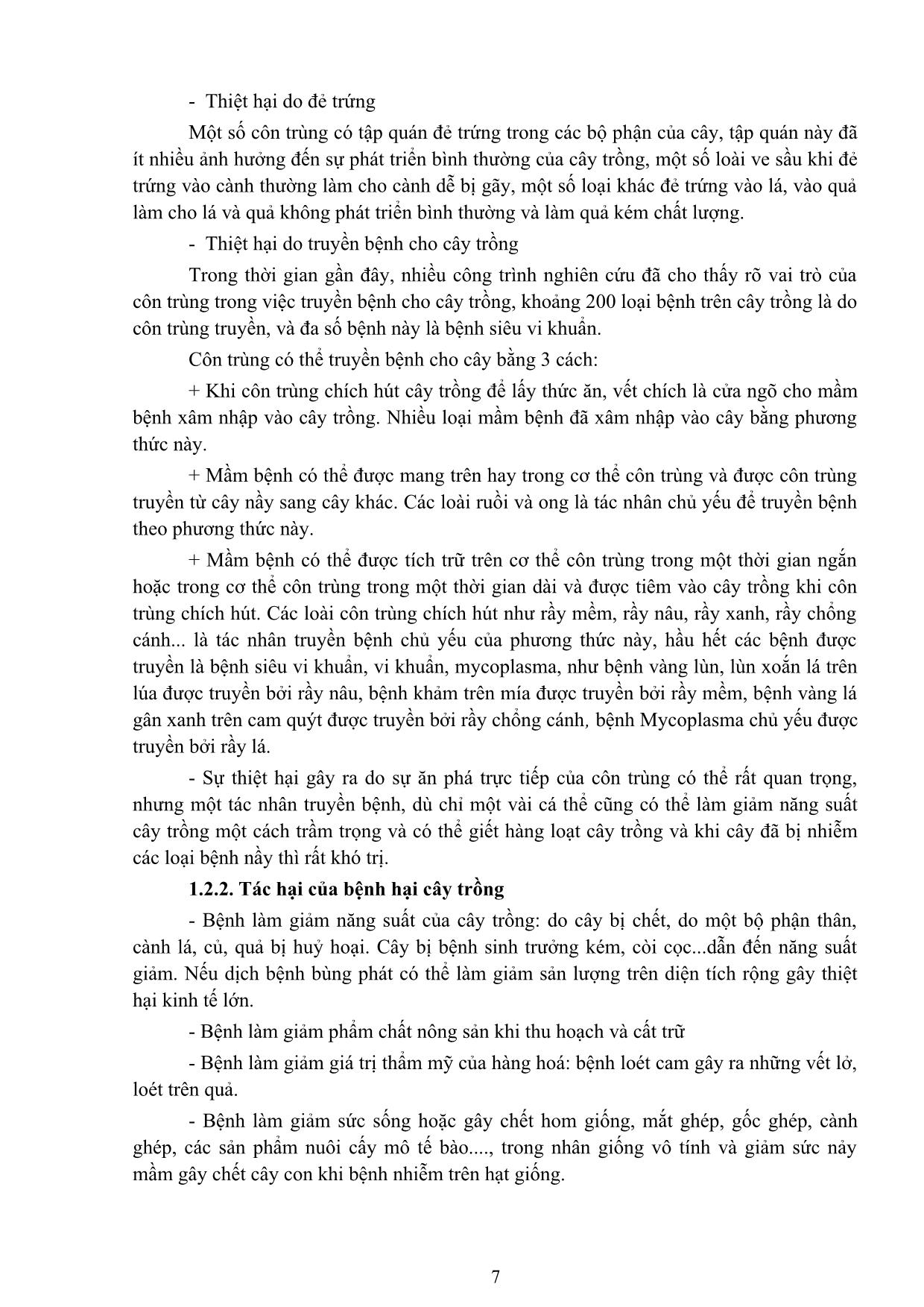 Giáo trình Phòng trừ dịch hại trang 7