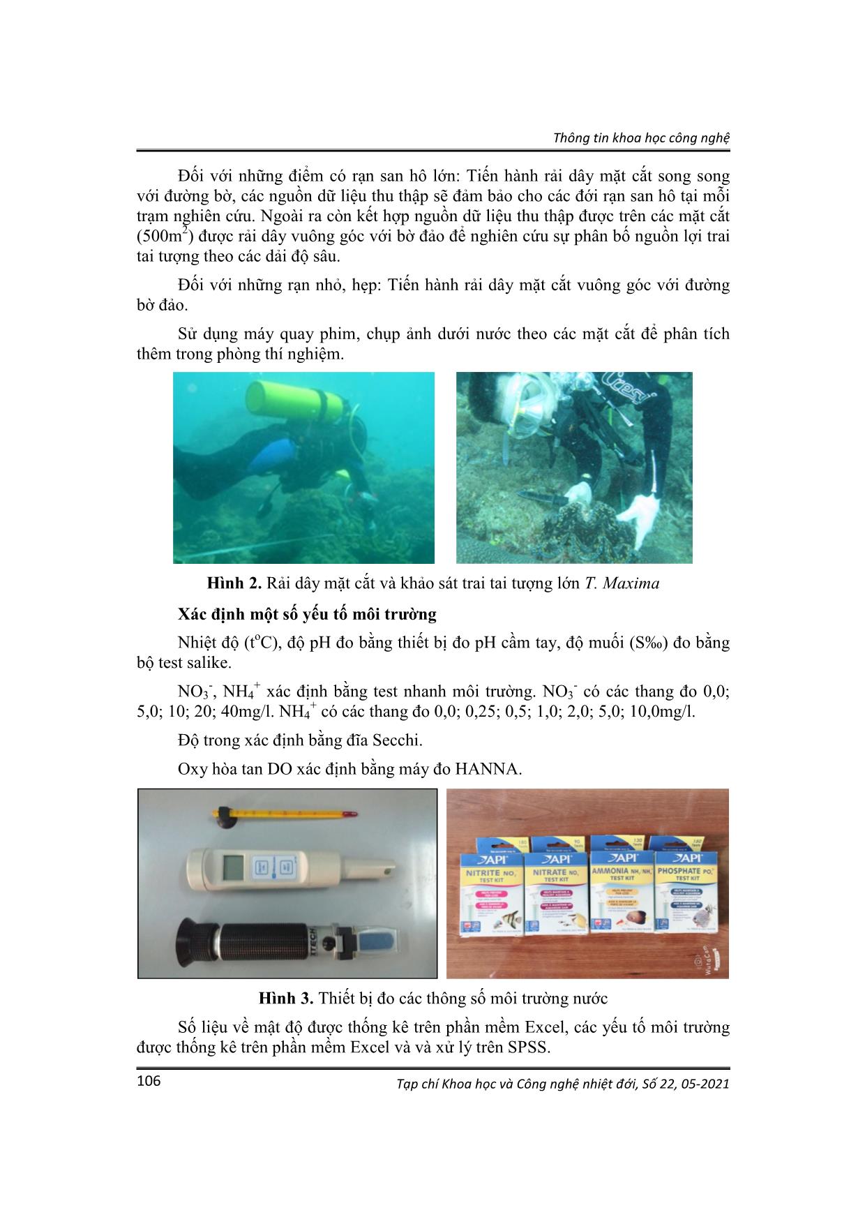 Kết quả khảo sát hiện trạng sự phân bố, mật độ trai tai tượng Tridacna maxima ở vịnh Nha Trang, Khánh Hòa trang 4