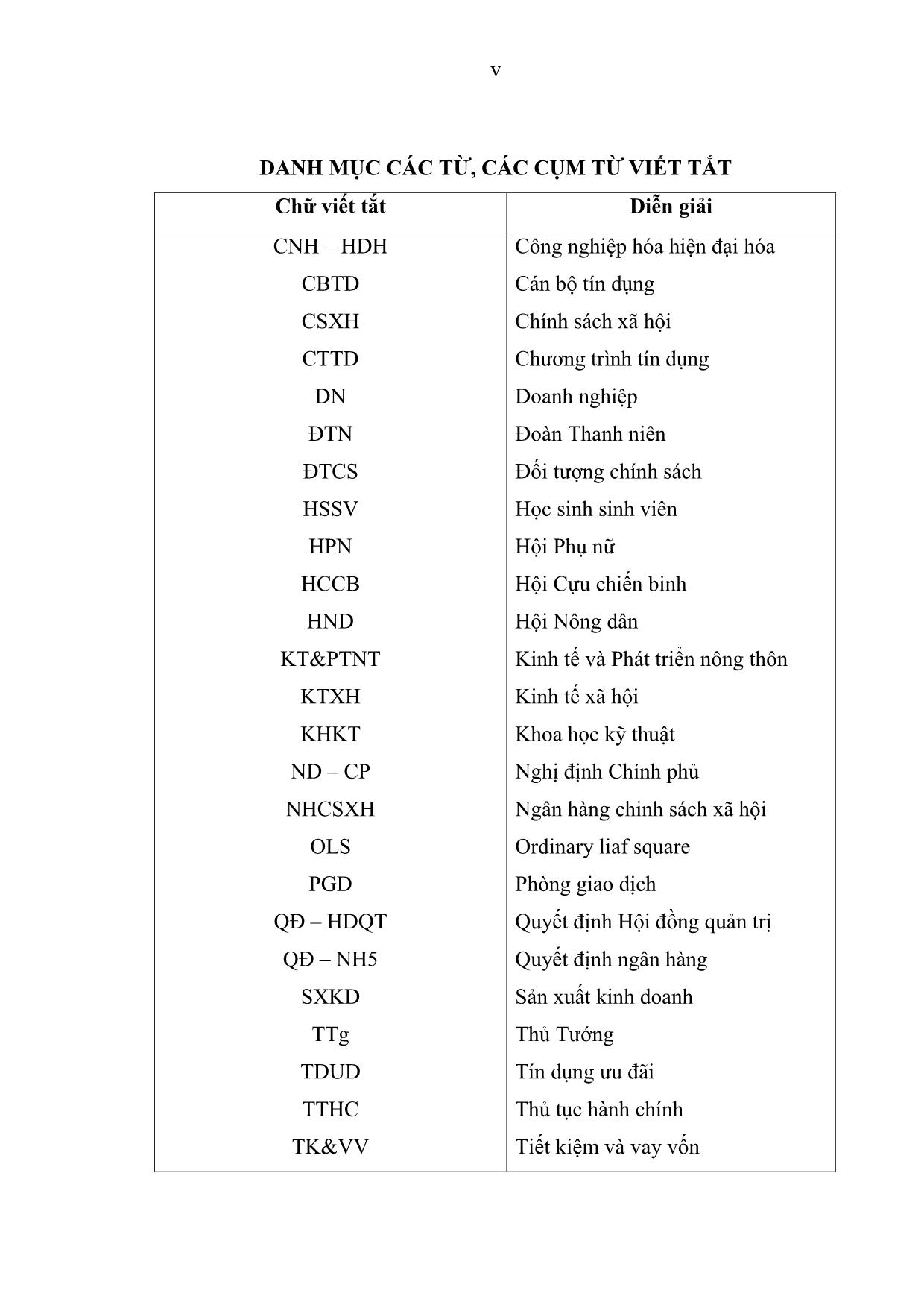 Khóa luận Đánh giá chương trình cho vay ủy thác của ngân hàng chính sách xã hội thông qua các tổ chức xã hội trên địa bàn xã Tùng Vài, Quản Bạ, Hà Giang trang 7