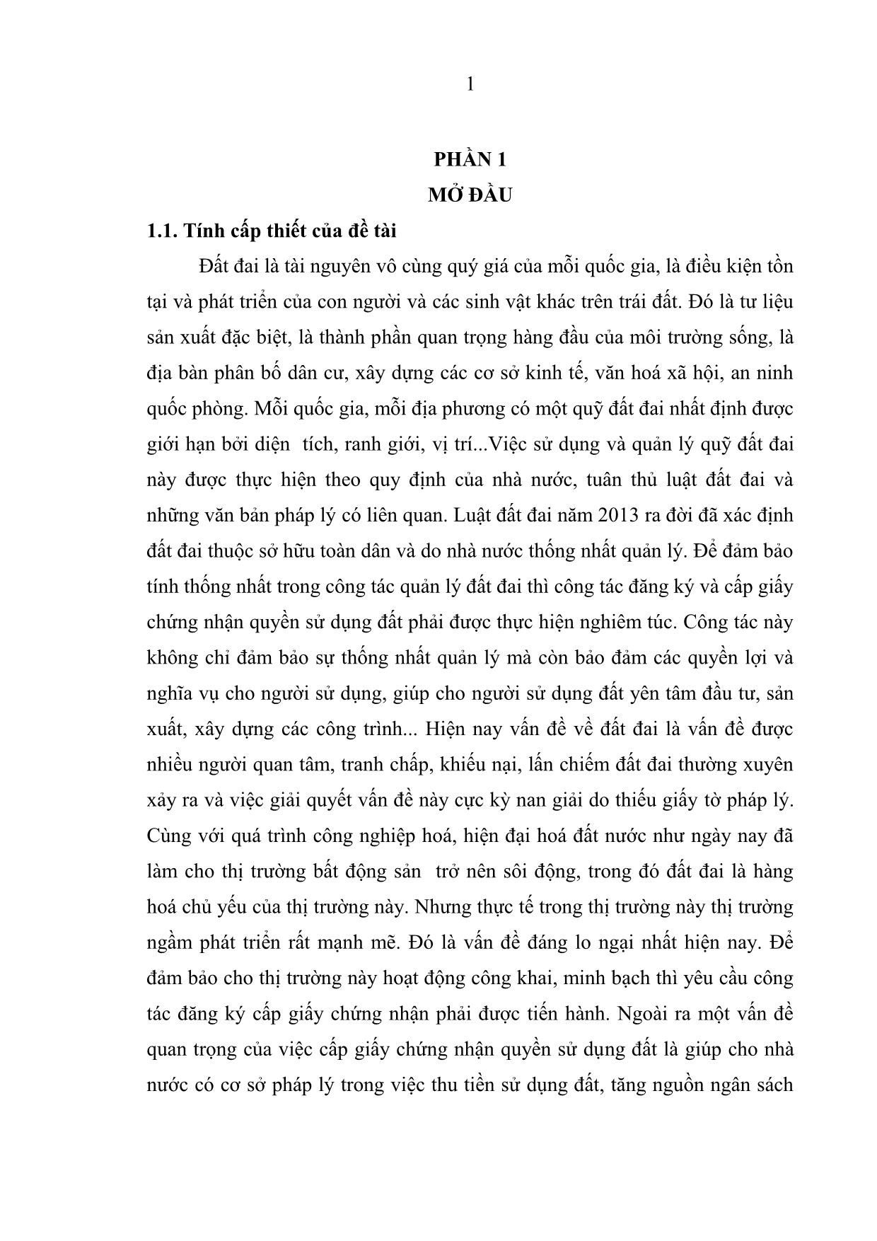 Khóa luận Đánh giá công tác cấp giấy chứng nhận quyền sử dụng đất tại xã Việt Thuận, huyện Vũ Thư tỉnh Thái Bình năm 2018 trang 10