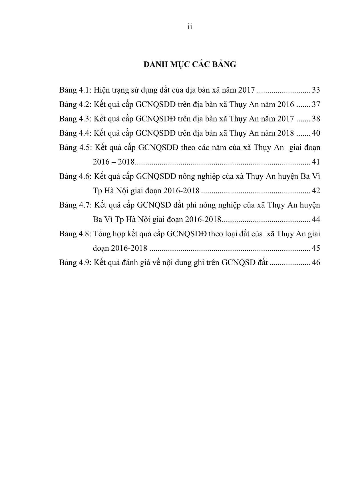 Khóa luận Đánh giá công tác cấp giấy chứng nhận quyền sử dụng đất quyền sở hữu nhà ở và tài sản khác gắn liền với đất tại xã Thụy An, huyện Ba Vì, thành phố Hà Nội giai đoạn 2016-2018 trang 4