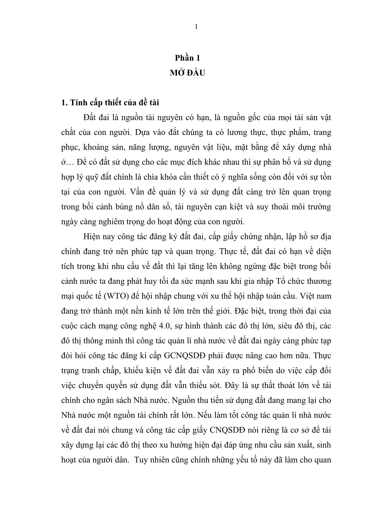 Khóa luận Đánh giá công tác đăng ký, cấp giấy chứng nhận và lập hồ sơ địa chính đến năm 2019 tại xã Khe Mo, huyện Đồng Hỷ, tỉnh Thái Nguyên trang 9