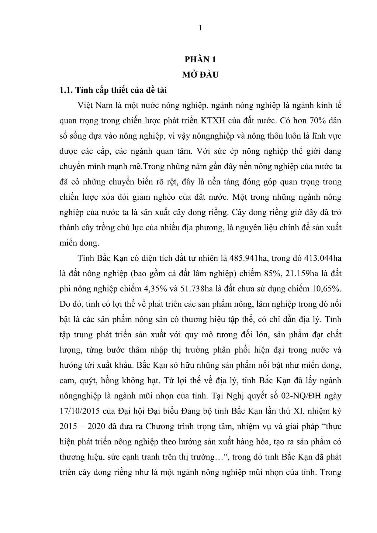 Khóa luận Đánh giá hiệu quả kinh tế một số hộ trồng dong riềng tại bàn huyện Na Rì, Tỉnh Bắc Kạn trang 8