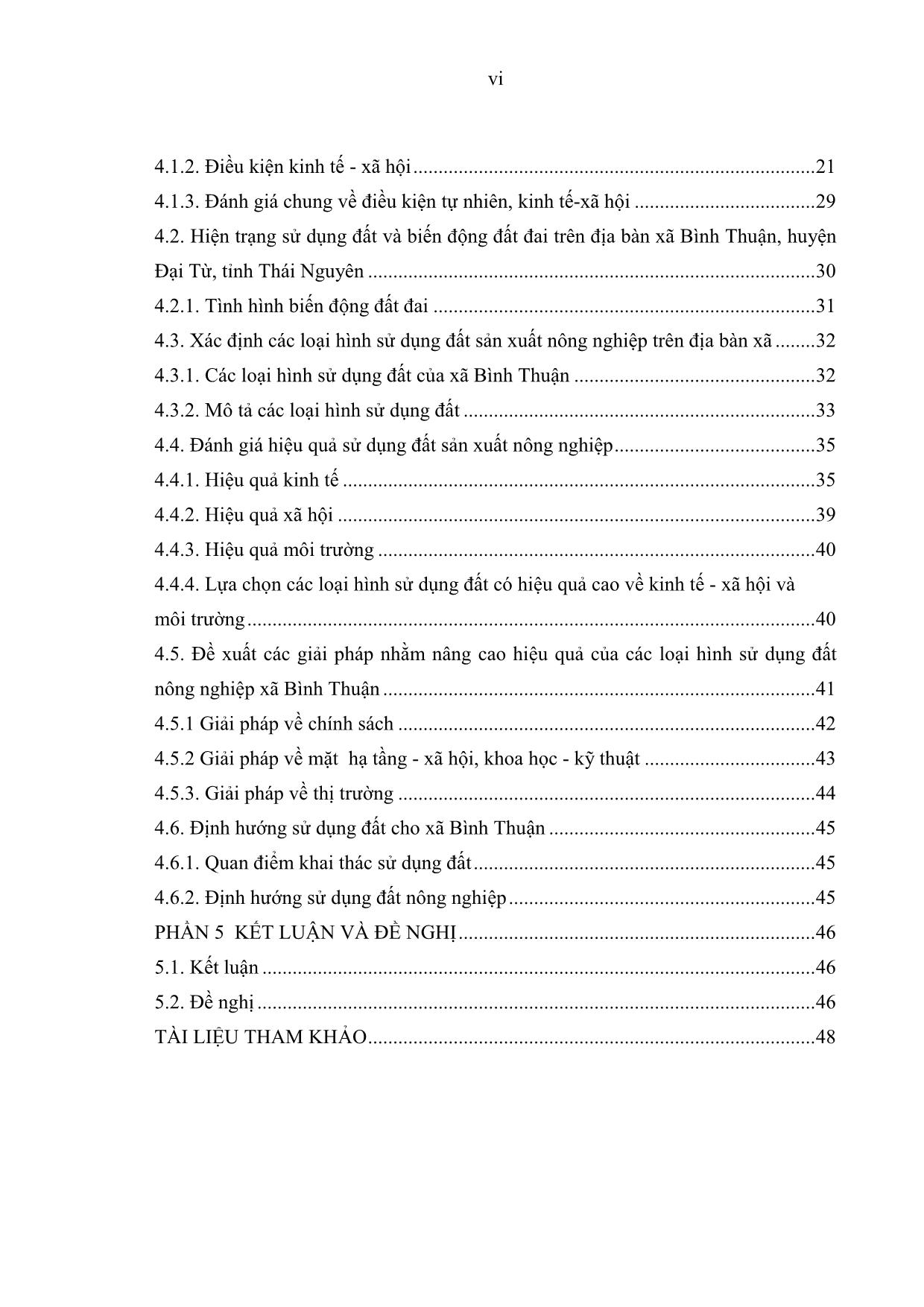 Khóa luận Đánh giá hiệu quả sử dụng đất sản xuất nông nghiệp trên địa bàn xã Bình Thuận, huyện Đại Từ, tỉnh Thái Nguyên trang 8