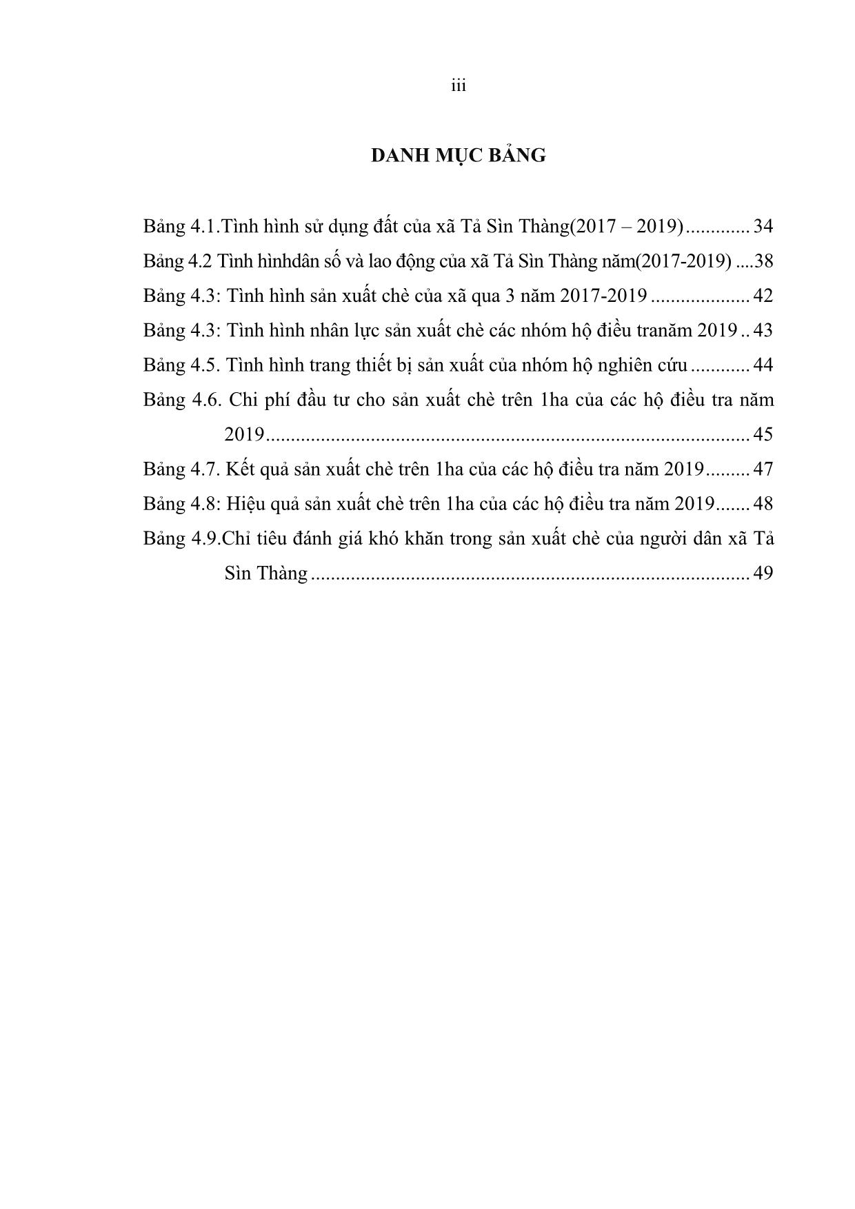 Khóa luận Đánh giá thực trạng sản xuất chè Shan Tuyết trên địa xã Tả Sìn Thàng, huyện Tùa Chủa, tỉnh Điện Biên trang 5