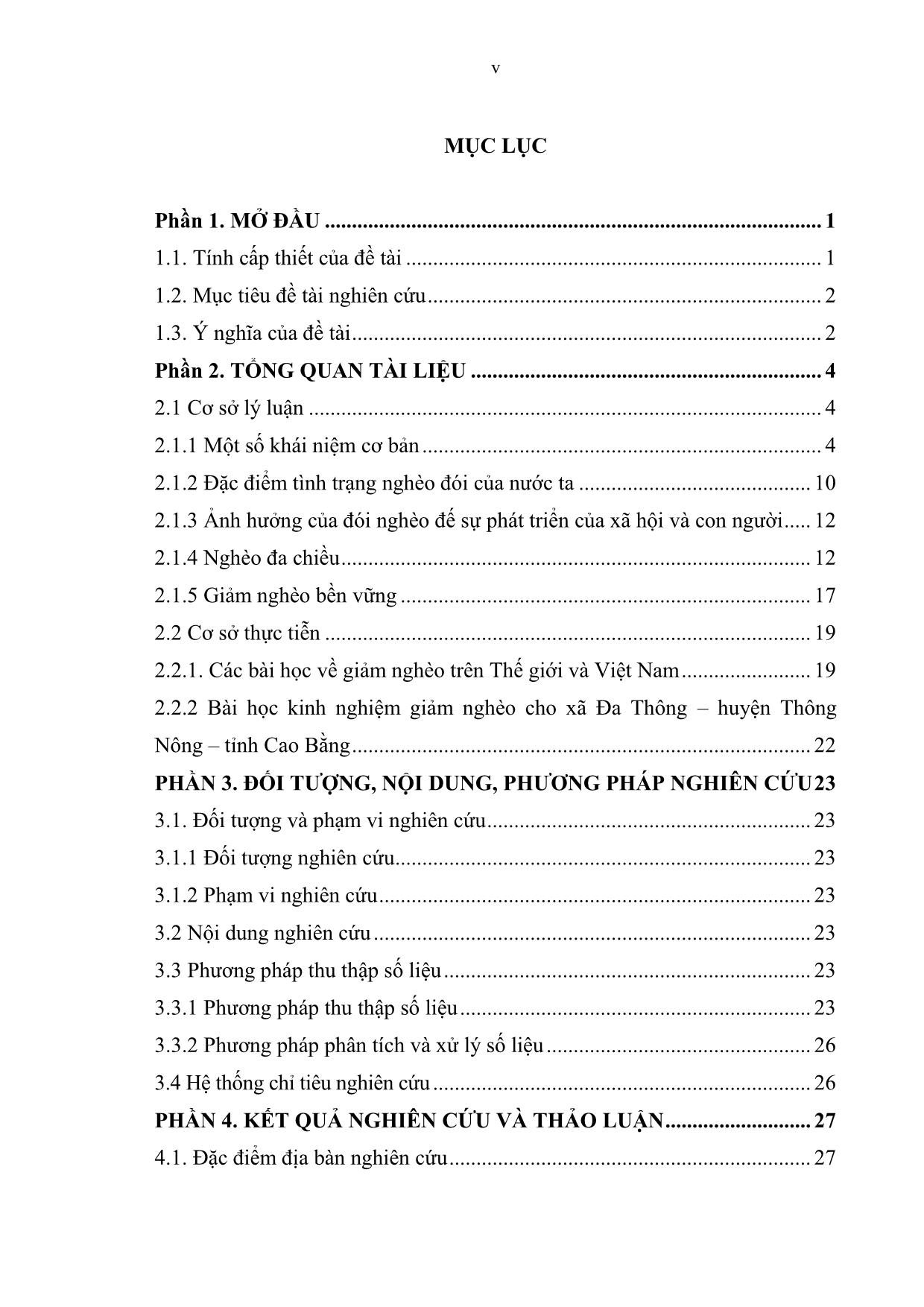 Khóa luận Đánh giá thực trạng và đề xuất giải pháp giảm nghèo tại xã Đa Thông, huyện Thông Nông, tỉnh Cao Bằng trang 7