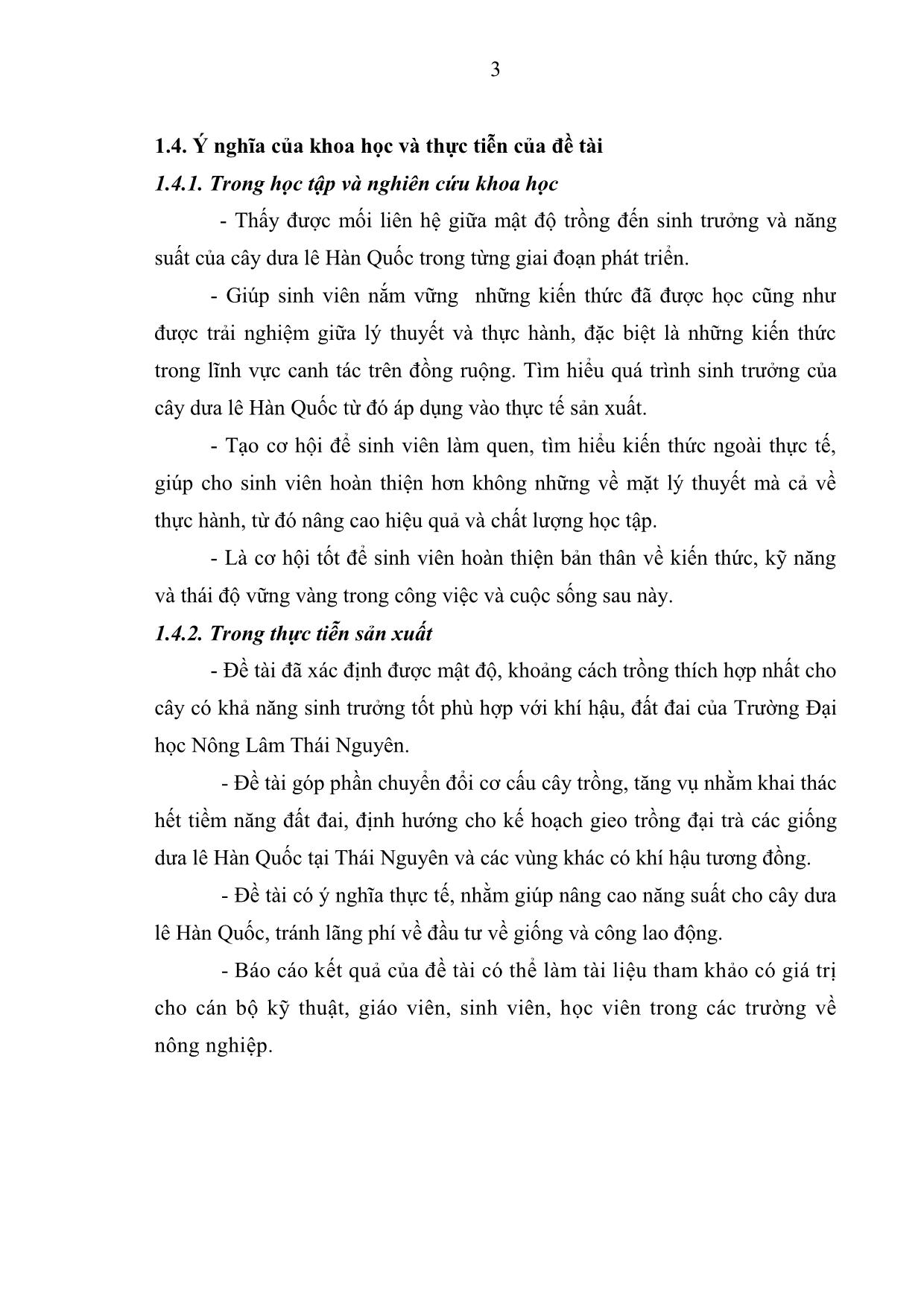 Khóa luận Nghiên cứu ảnh hưởng của mật độ trồng đến khả năng sinh trưởng và năng suất, chất lượng của dưa lê Hàn Quốc trong vụ Thu Đông năm 2018 tại Thái Nguyên trang 10