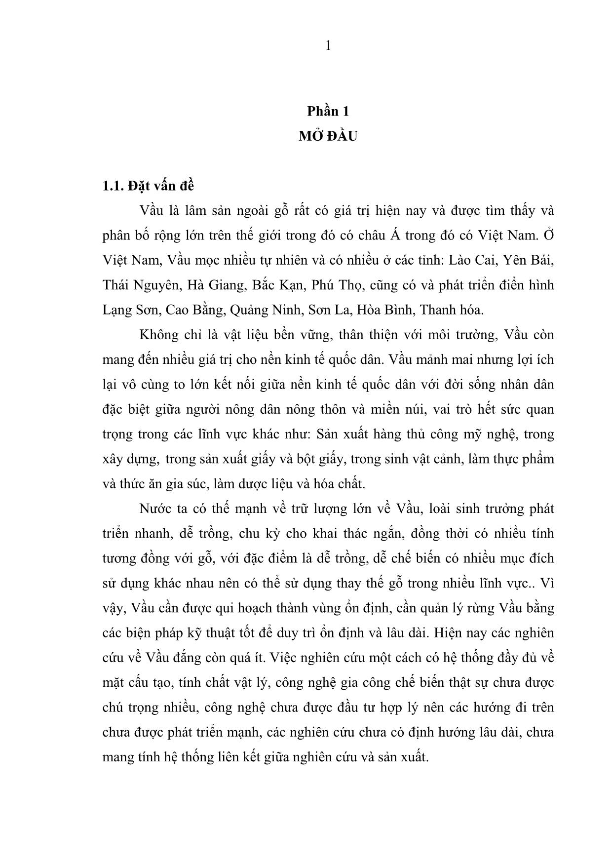 Khóa luận Nghiên cứu ảnh hưởng của vị trí trên cây đến cấu tạo và tính chất vật lý của Vầu (Bambusa Nutans) cấp tuổi 3 tại huyện Chợ Mới - Tỉnh Bắc Kạn trang 9