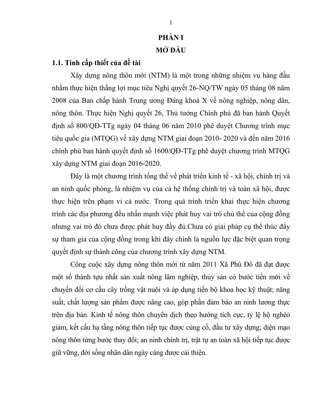 Khóa luận Nghiên cứu hiện trạng và đề xuất giải pháp nâng cao hiệu quả công tác huy động nguồn lực trong xây dựng nông thôn mới tại xã Phú Đô, huyện Phú Lương, tỉnh Thái Nguyên trang 9