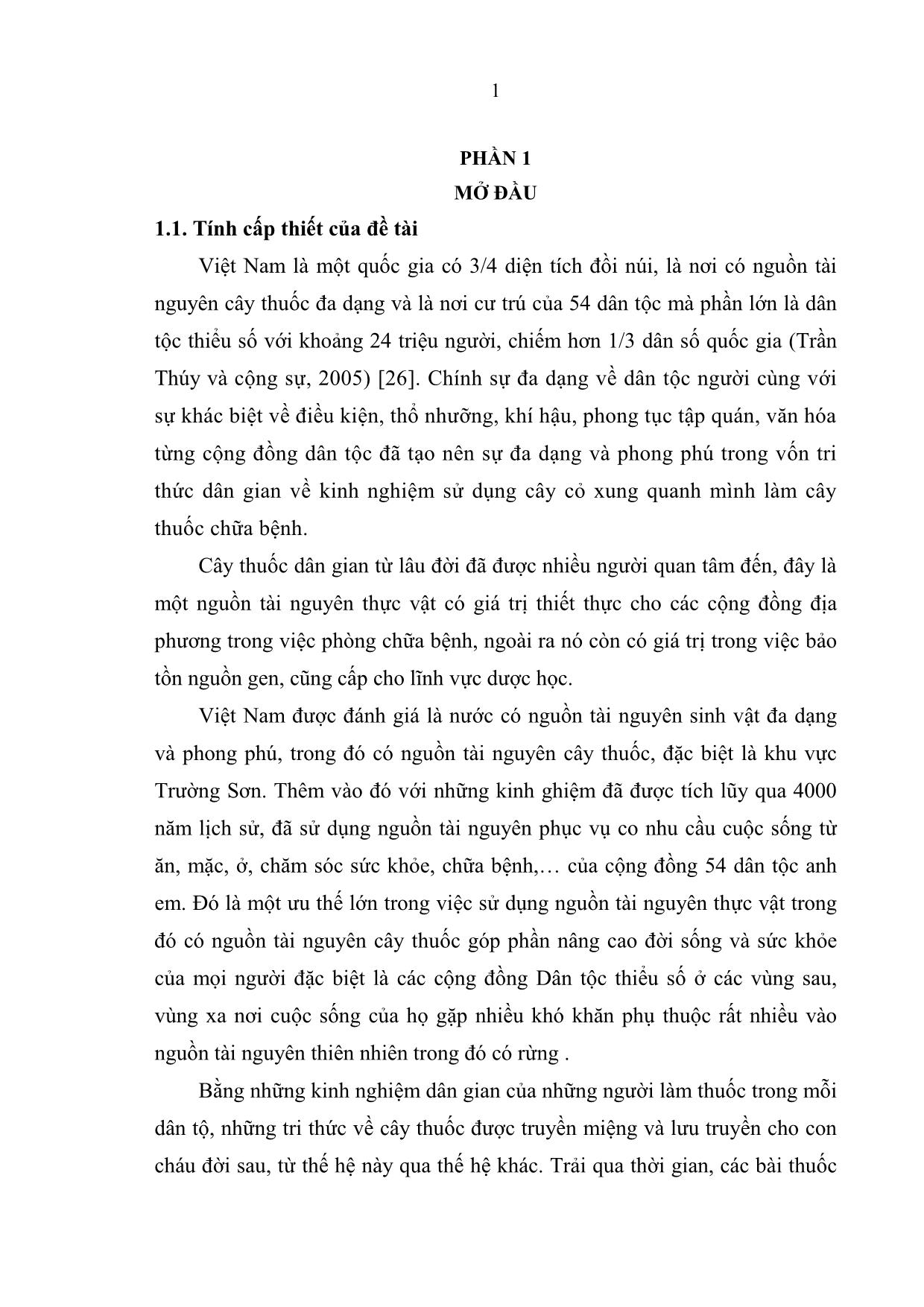 Khóa luận Nghiên cứu tri thức bản địa sử dụng cây thuốc của đồng bào dân tộc H’ Mông tại xã Trung Lèng Hồ, Huyện Bát Xát, Tỉnh Lào Cai trang 10