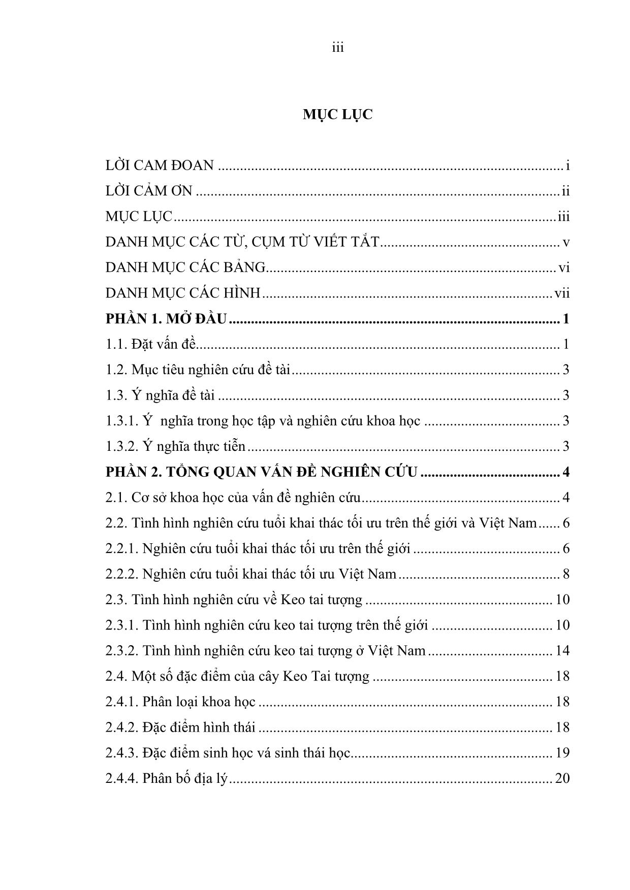 Khóa luận Nghiên cứu tuổi thành thục số lượng và thành thục kinh tế của rừng keo tai tượng tại xã Phúc Xuân, Thái Nguyên, giai đoạn 2011-2019 trang 5