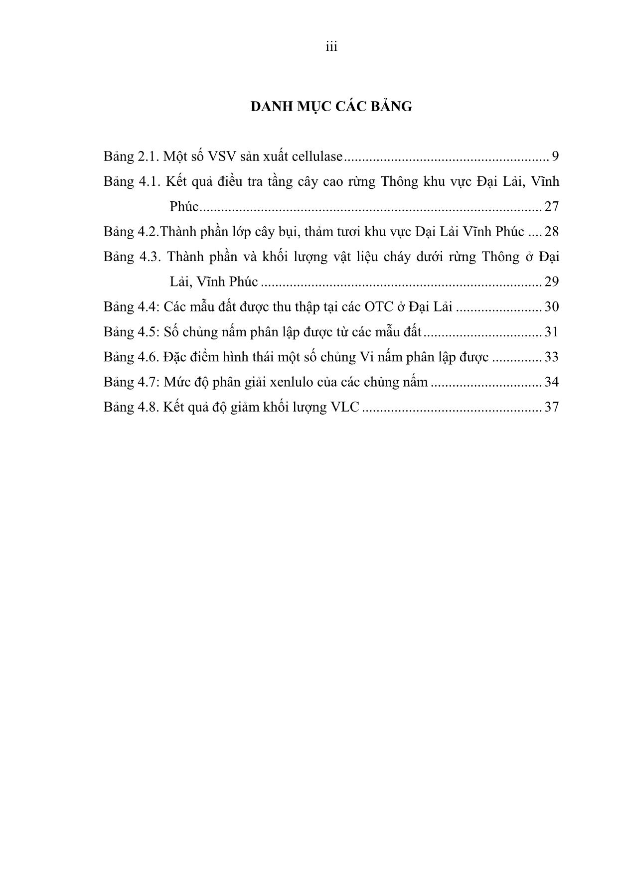 Khóa luận Phân lập, tuyển chọn vi nấm phân hủy xenlulo dưới tán rừng Thông tại Đại Lải Vĩnh Phúc trang 5