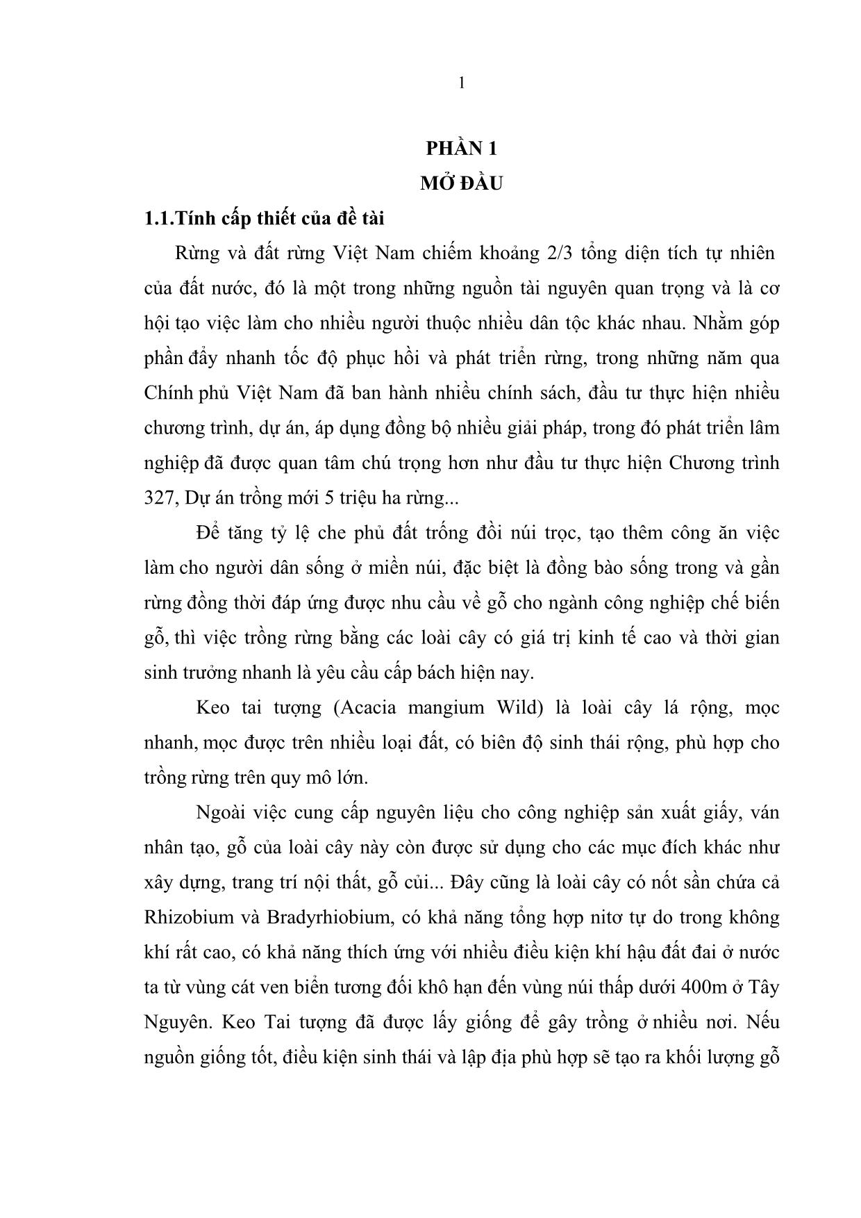 Khóa luận Theo dõi quy trình gieo ươm và chăm sóc cây Keo tai tượng tại vườn ươm Trường Đại học Nông Lâm Thái Nguyên trang 9