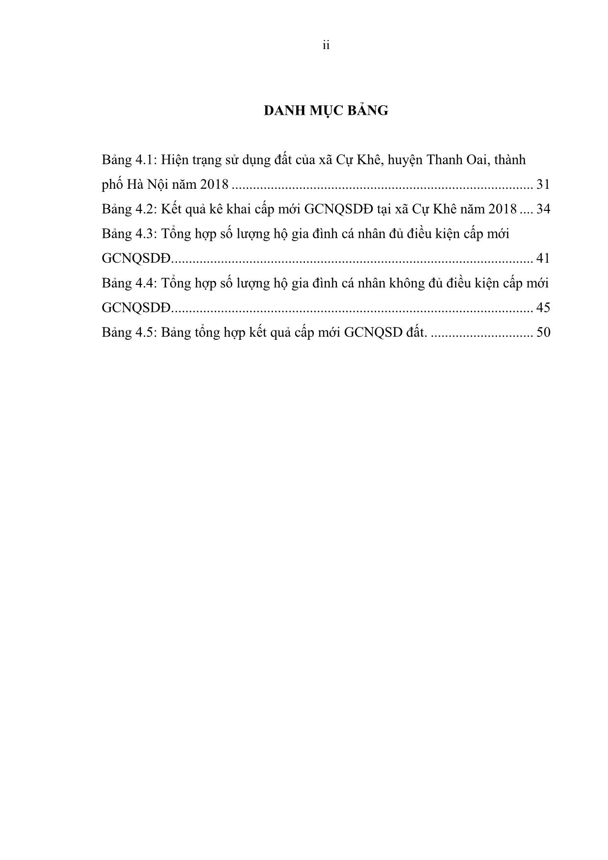 Khóa luận Thực hiện công tác cấp mới giấy chứng nhận quyền sử dụng đất, quyền sở hữu nhà ở và các tài sản khác gắn liền trên đất tại xã Cự Khê, huyện Thanh Oai, thành phố Hà Nội năm 2018 trang 4