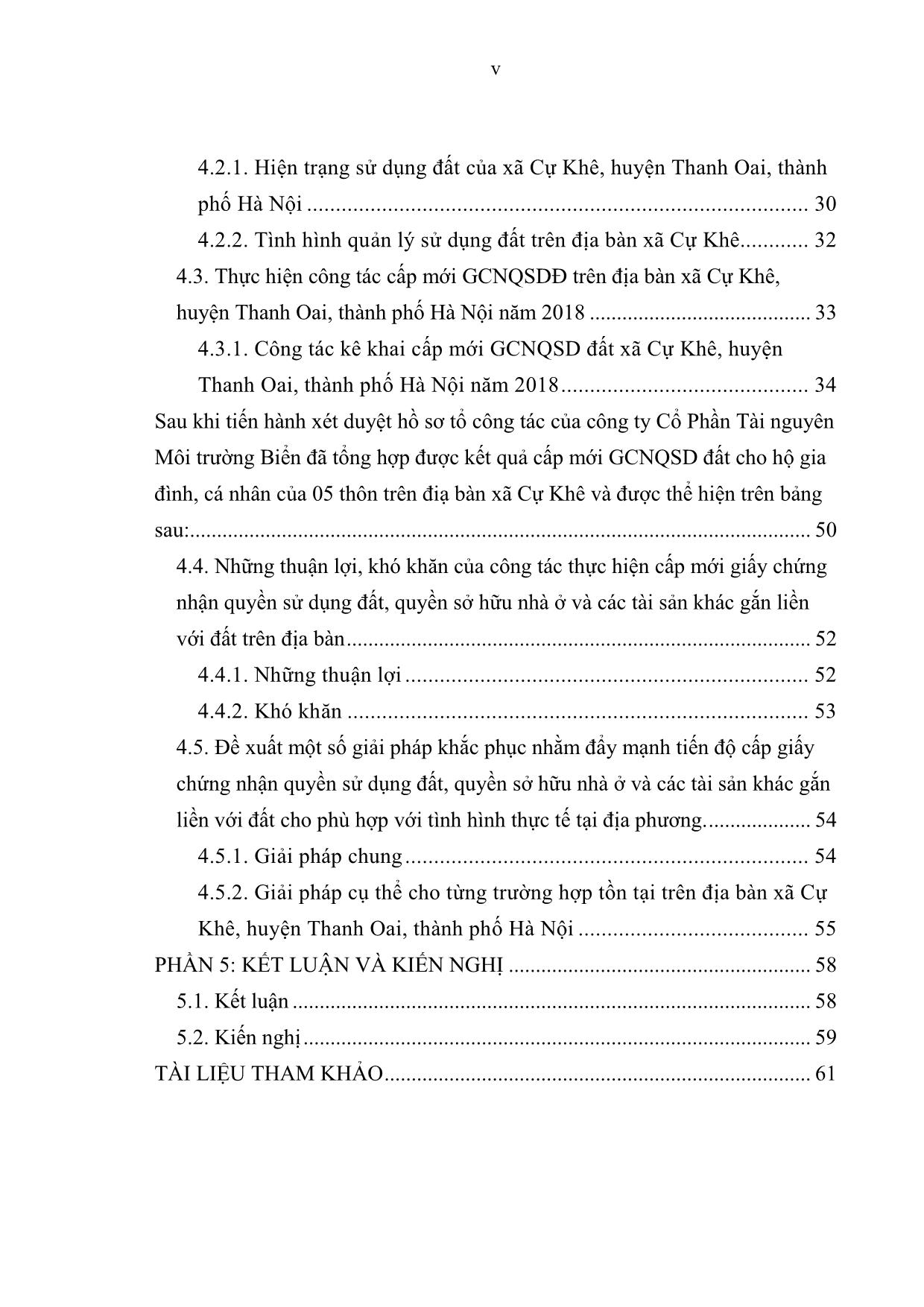 Khóa luận Thực hiện công tác cấp mới giấy chứng nhận quyền sử dụng đất, quyền sở hữu nhà ở và các tài sản khác gắn liền trên đất tại xã Cự Khê, huyện Thanh Oai, thành phố Hà Nội năm 2018 trang 9