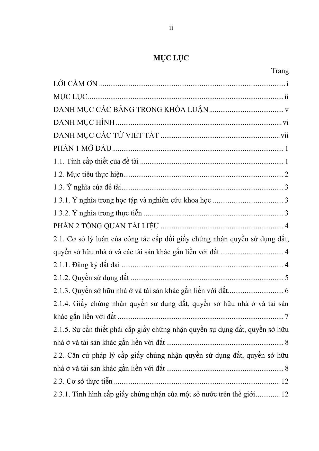 Khóa luận Thực hiện công tác kê khai cấp đổi giấy chứng nhận quyền sử dụng đất, quyền sở hữu nhà ở và tài sản khác gắn liền với đất tại, xã Tức Tranh, huyện Phú Lương, tỉnh Thái Nguyên năm 2019 trang 4