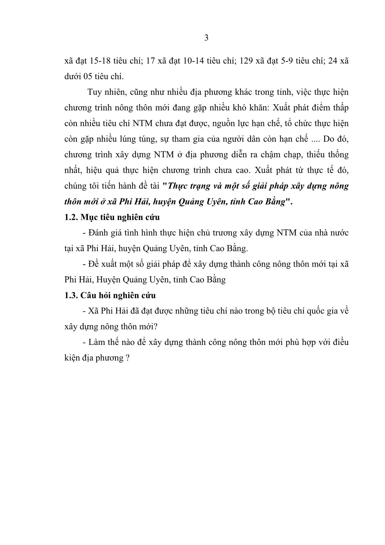 Khóa luận Thực trạng và một số giải pháp xây dựng nông thôn mới ở xã Phi Hải, huyện Quảng Uyên, tỉnh Cao Bằng trang 9