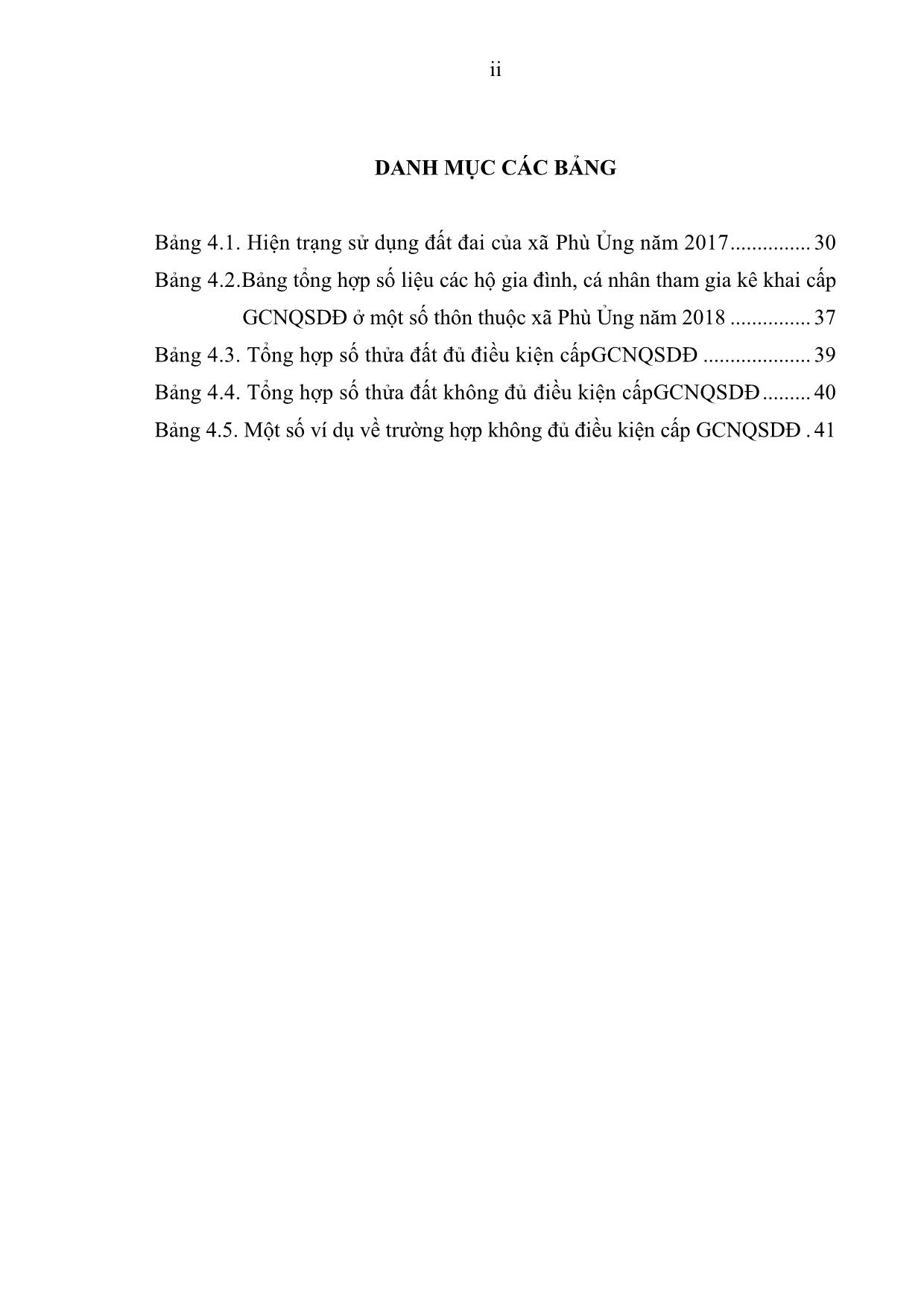 Khóa luận Rà soát hoàn thiện hồ sơ địa chính phục vụ công tác cấp Giấy chứng nhận quyền sử dụng đất tại xã Phù Ủng, huyện Ân Thi, tỉnh Hưng Yên năm 2018 trang 4