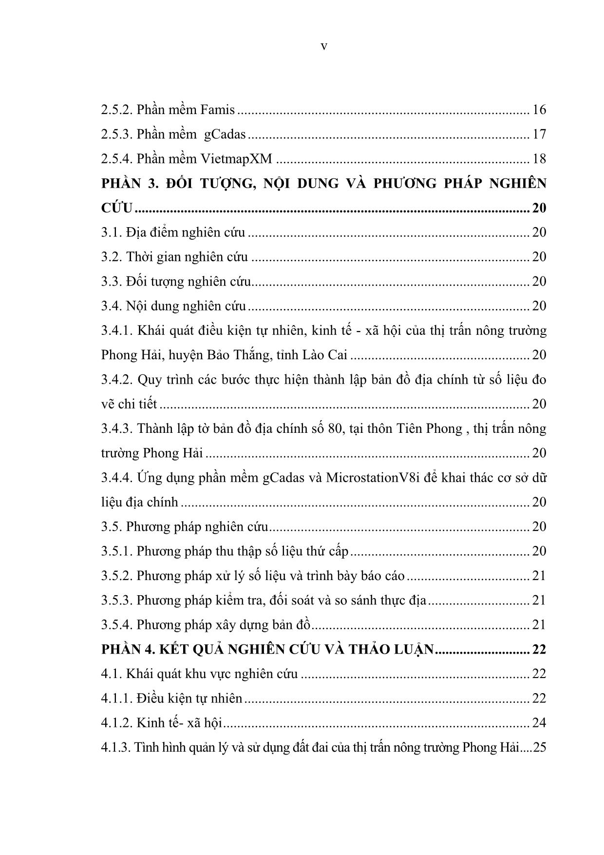 Khóa luận Ứng dụng công nghệ tin học trong thành lập bản đồ địa chính tờ số 80 tỷ lệ 1:1000 Thị trấn nông trường Phong Hải, huyện Bảỏ Thắng, tỉnh Lào Cai trang 7