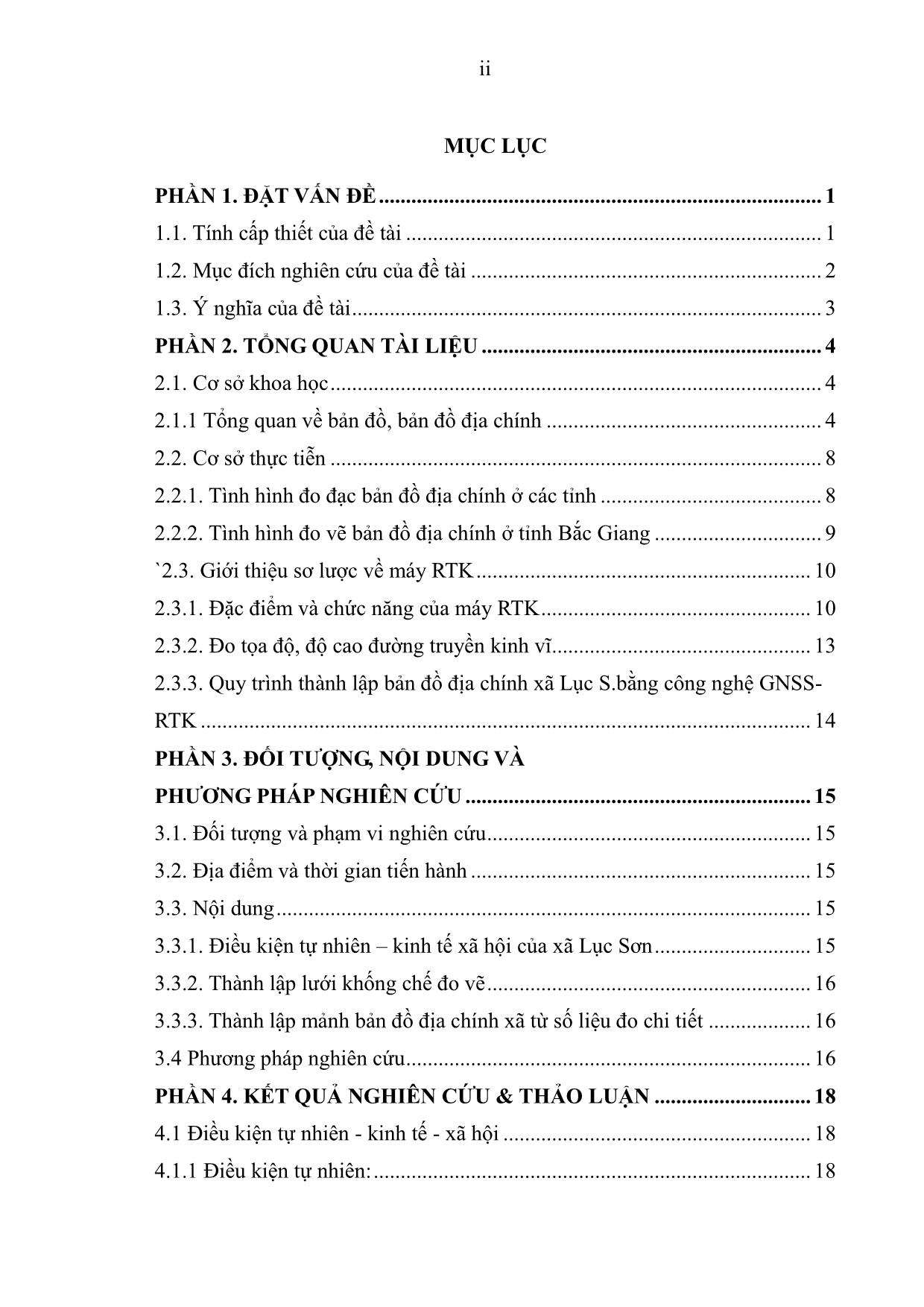 Khóa luận Ứng dụng công nghệ tin học và máy đo GNSS RTK thực hiện công tác đo vẽ, chỉnh lý bản đồ địa chính tờ số 71 tỷ lệ 1:1000 xã Lục Sơn - Huyện Lục Nam – Tỉnh Bắc Giang trang 6
