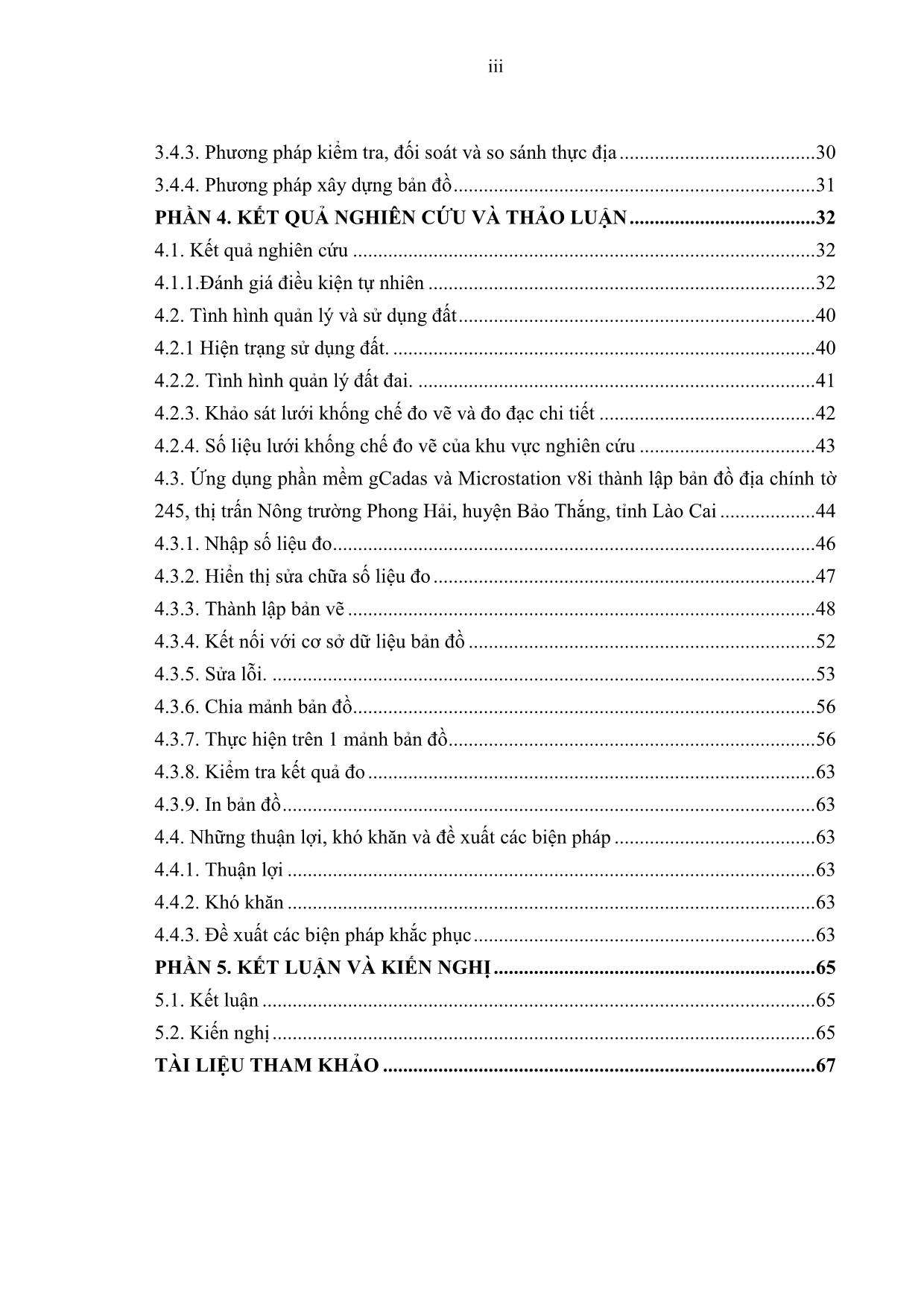 Khóa luận Ứng dụng phần mềm gCadas và Microstation V8i thành lập bản đồ địa chính, mảnh BĐĐC tờ 245 tỷ lệ 1:1000 tại thị trấn Nông trường Phong Hải – Huyện Bảo Thắng – Tỉnh Lào Cai trang 5