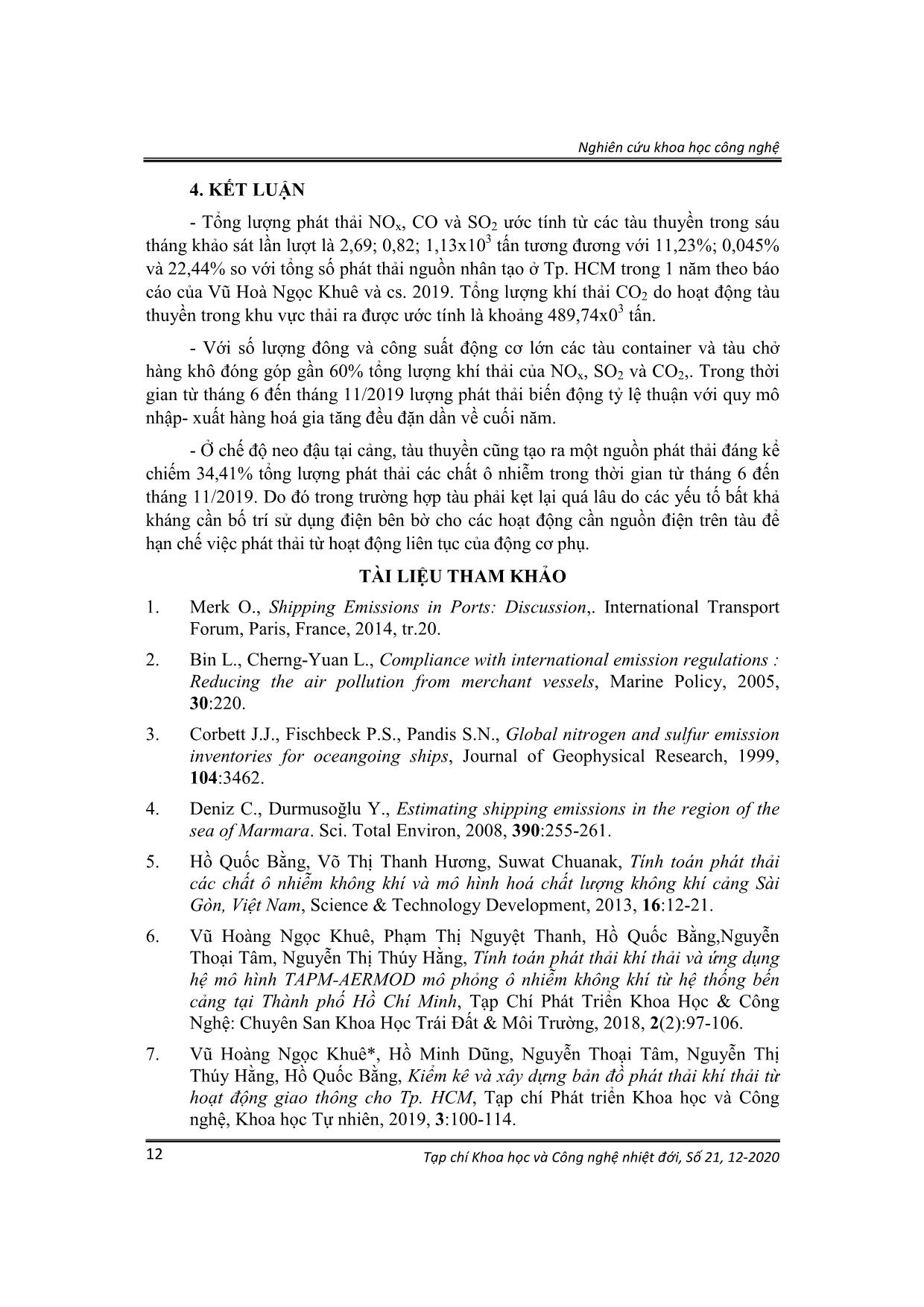 Sử dụng dữ liệu nhận dạng tự động (AIS) ước tính lượng khí phát thải của tàu thuyền hoạt động tại thành phố Hồ Chí Minh trang 10