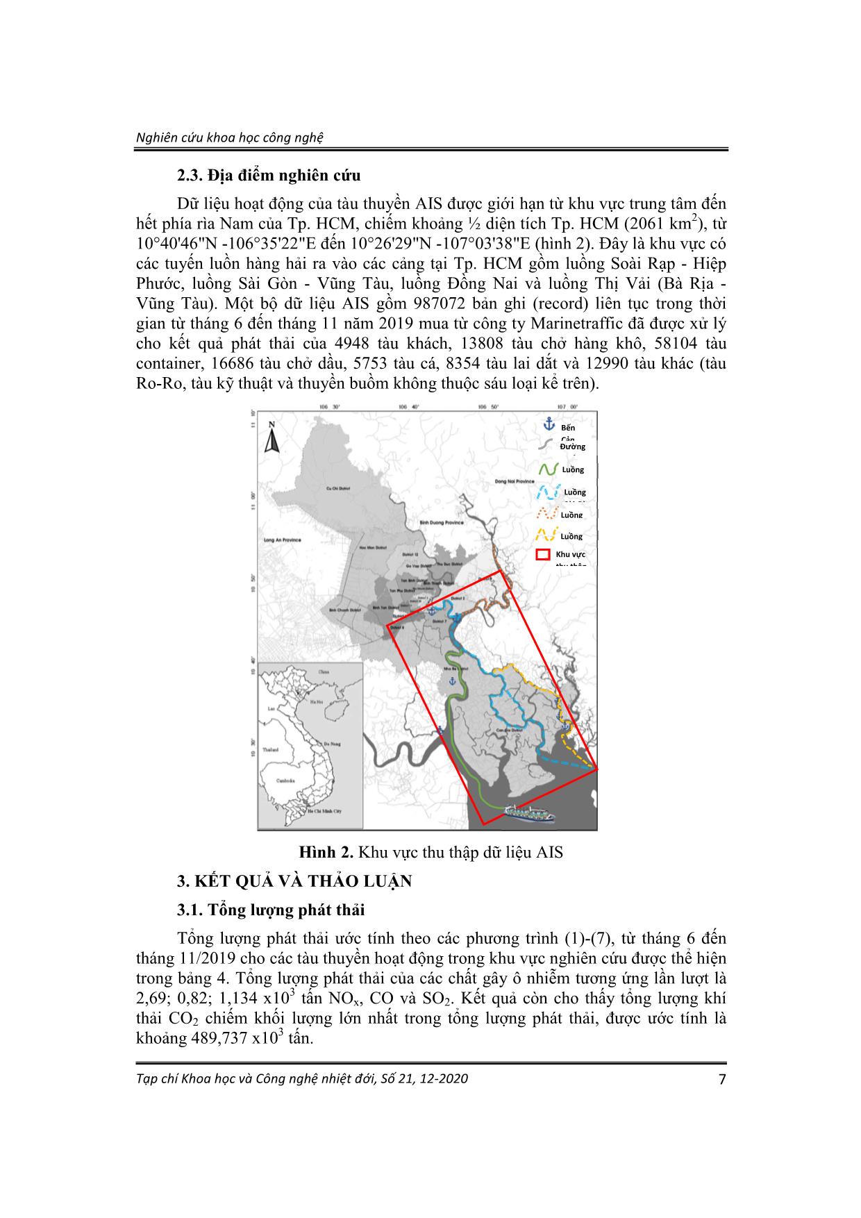 Sử dụng dữ liệu nhận dạng tự động (AIS) ước tính lượng khí phát thải của tàu thuyền hoạt động tại thành phố Hồ Chí Minh trang 5