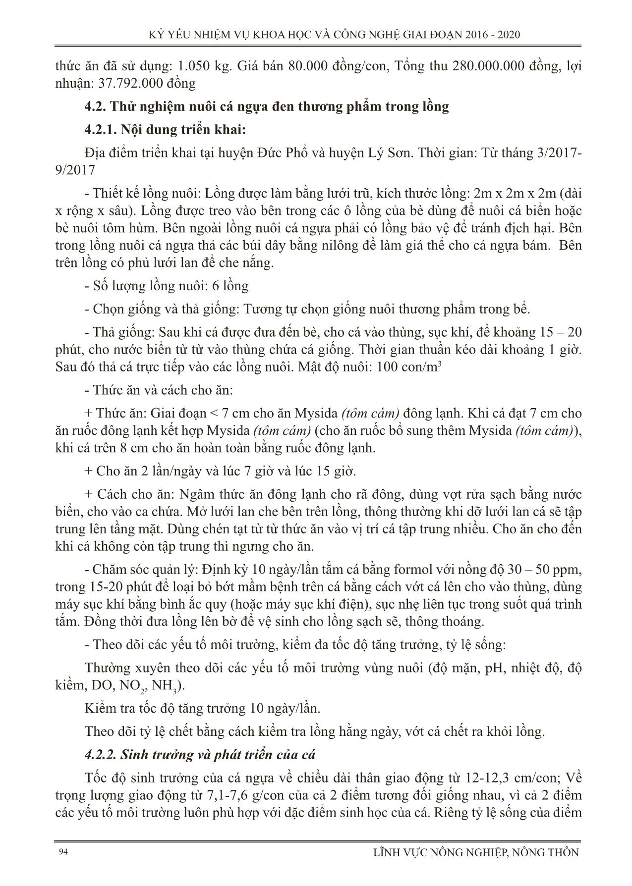 Thử nghiệm công nghệ sản xuất giống và nuôi thương phẩm cá ngựa đen (Hippocampus kudableeker, 1852) tại Quảng Ngãi trang 5