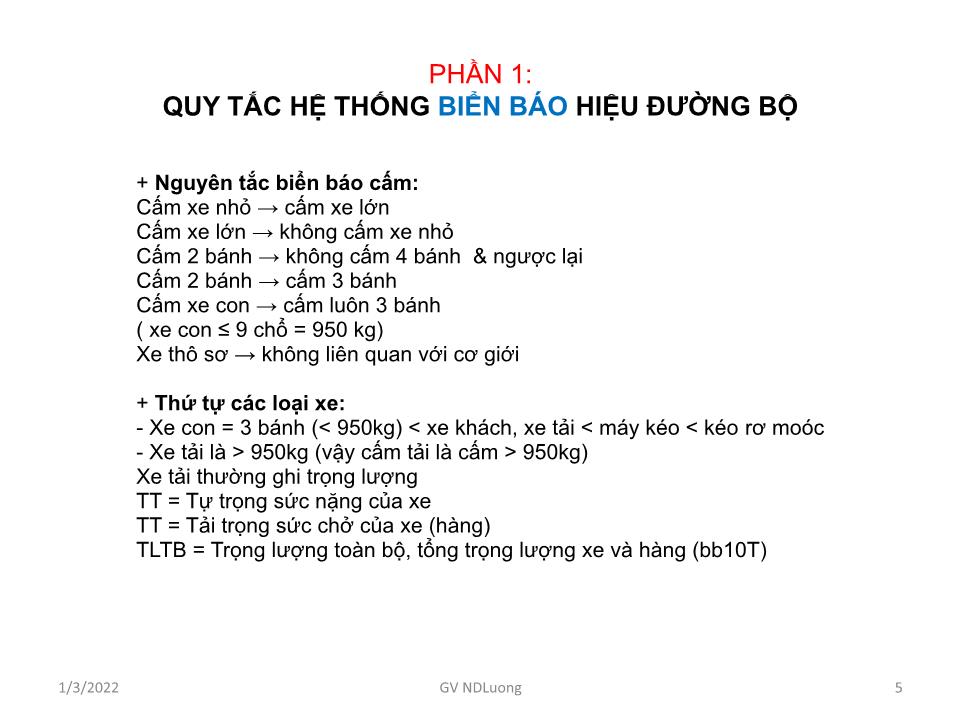 Giáo án Luật giao thông đường bộ - Bài: Quy tắc giao thông - Nguyễn Duy Lương trang 5