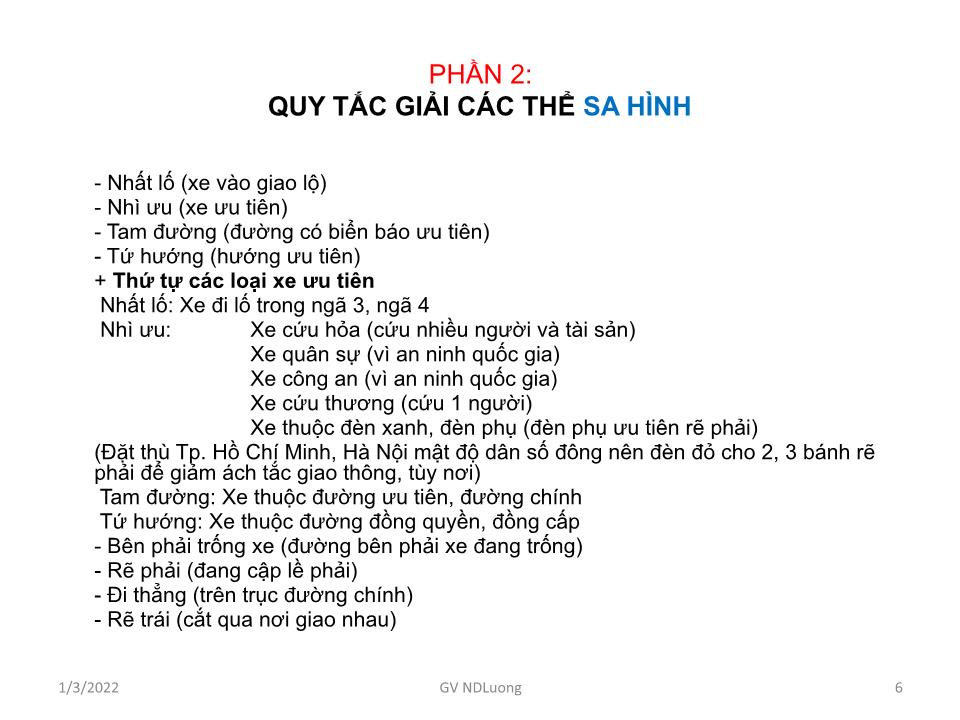 Giáo án Luật giao thông đường bộ - Bài: Quy tắc giao thông - Nguyễn Duy Lương trang 6